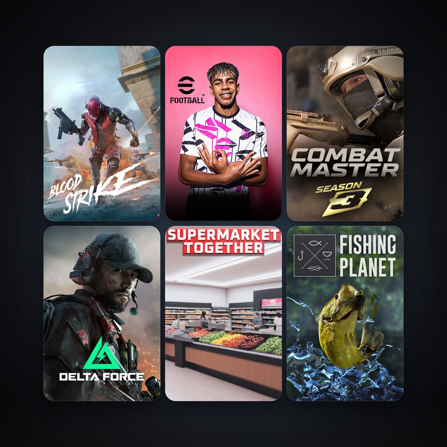 Fishing Planet + eFootball 2024, 12 games, clean — HabibiAccounts