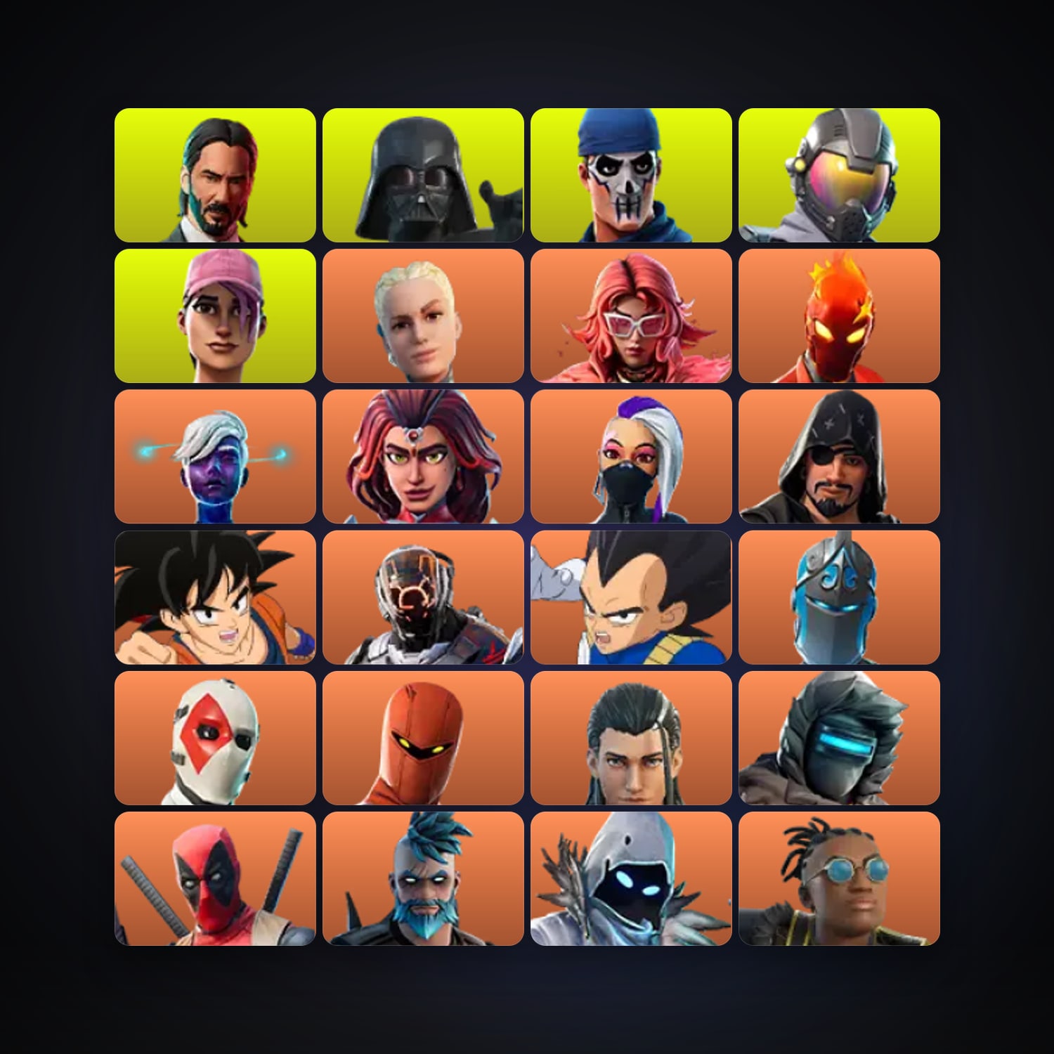 Fortnite locker — 357 skins — 450 V-Bucks — lvl 3737 — HabibiAccounts