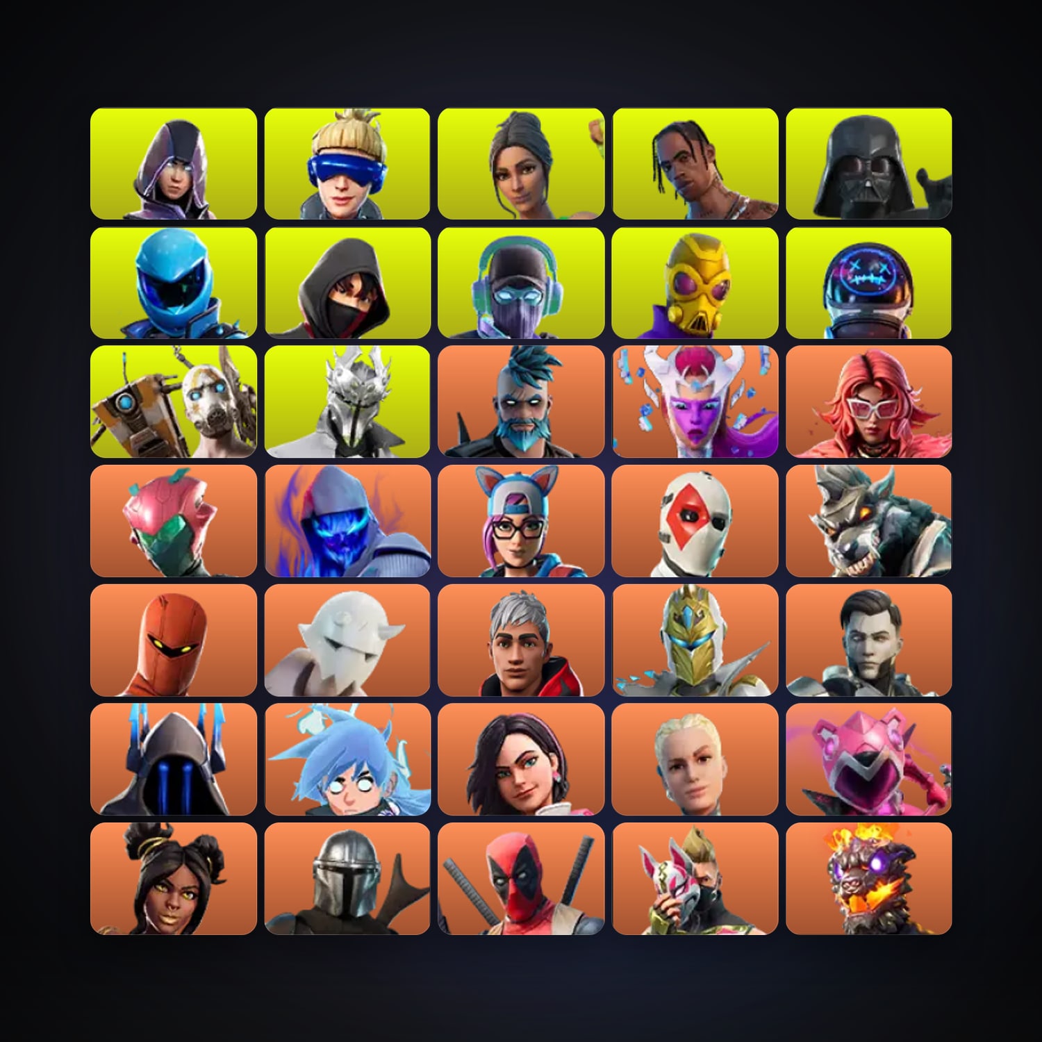 هالحساب فورتنايت، اللوكر مليان 655 سكن، 550 فيبوكس، لفل 5740، 515 فوز — HabibiAccounts
