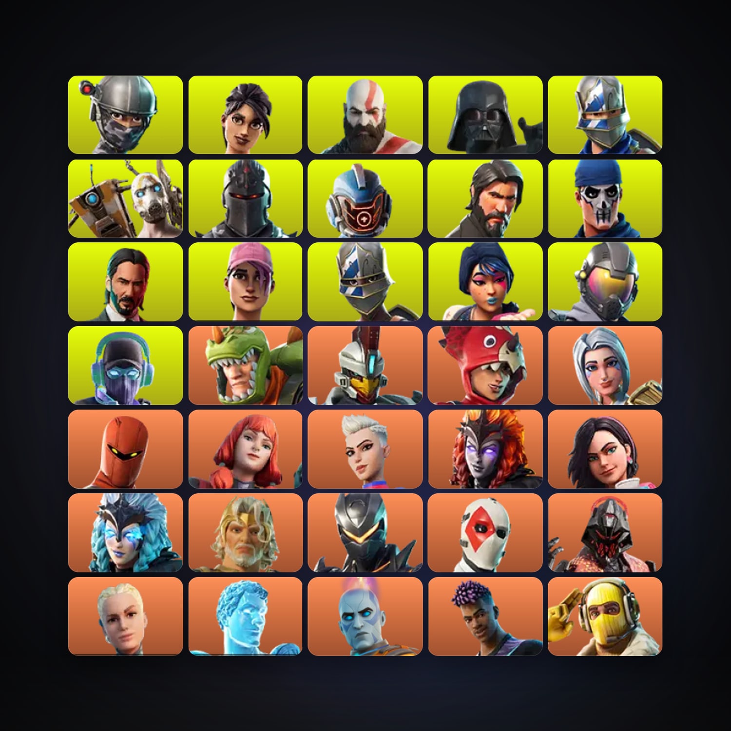 هالحساب فورتنايت، اللوكر مليان 597 سكن، 3K فيبوكس، لفل 4858، 516 فوز — HabibiAccounts