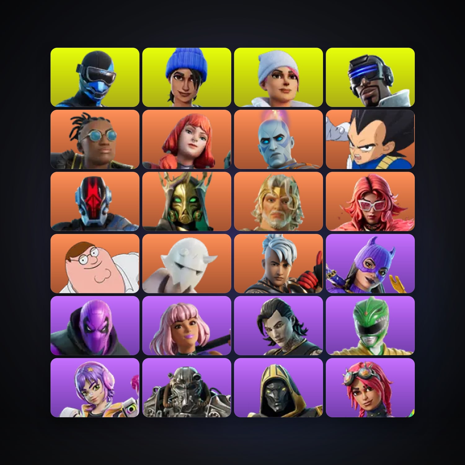 Fortnite locker — 197 skins — 2.1K V-Bucks — lvl 2130 — HabibiAccounts