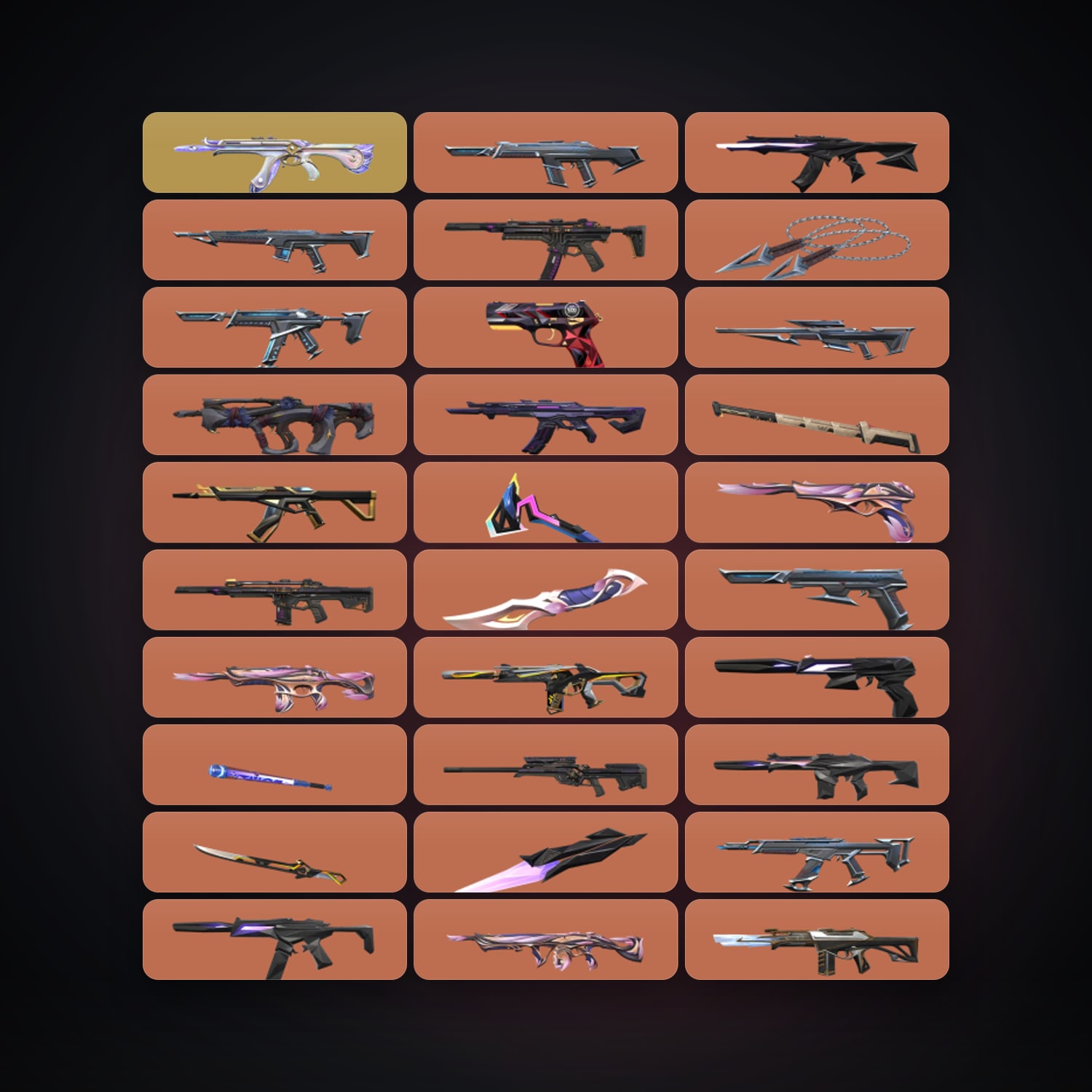 AP Plat 1 locker — 13 knives, 135 skins, lvl 154 — HabibiAccounts