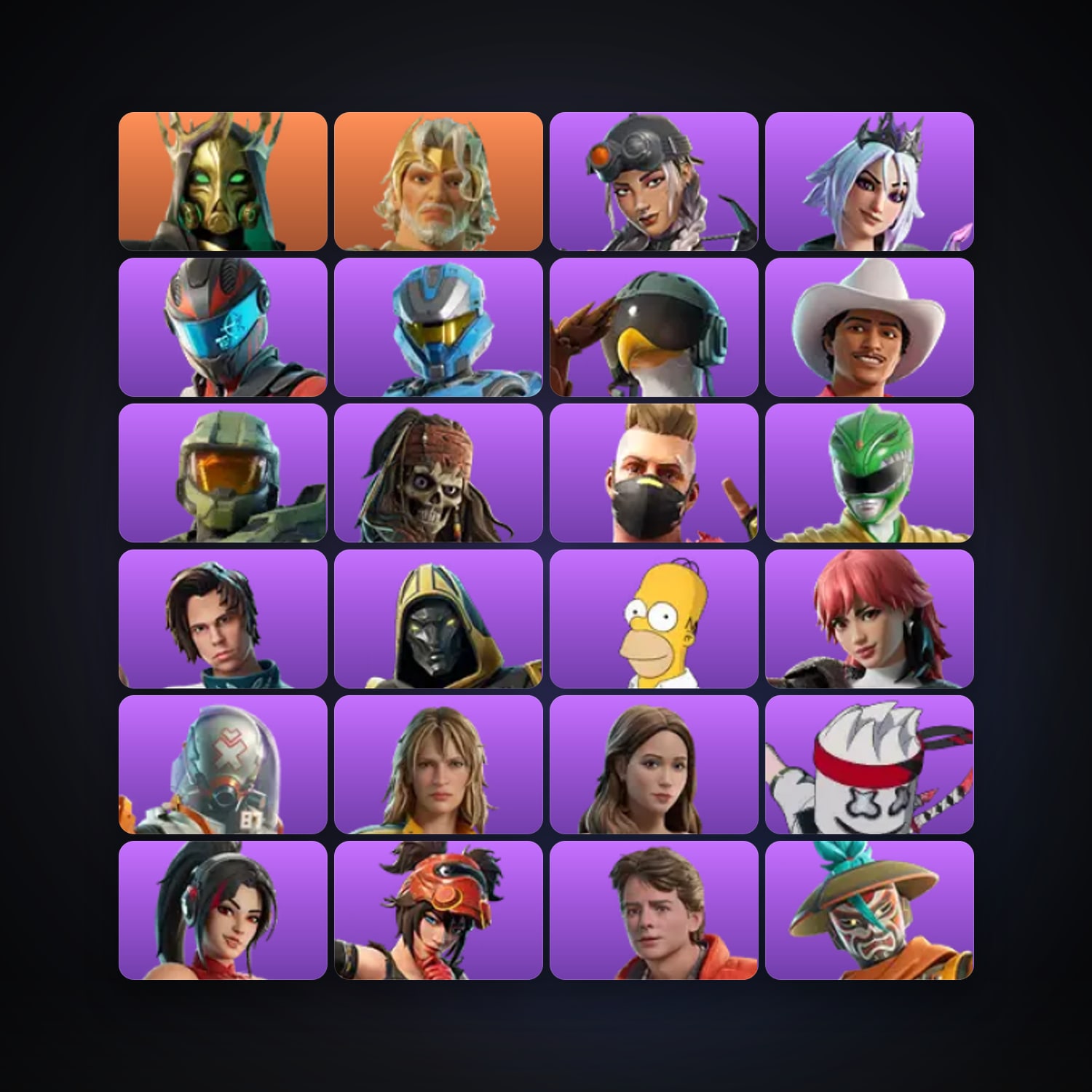 Fortnite locker — 129 skins — 3.5K V-Bucks — lvl 1086 — HabibiAccounts