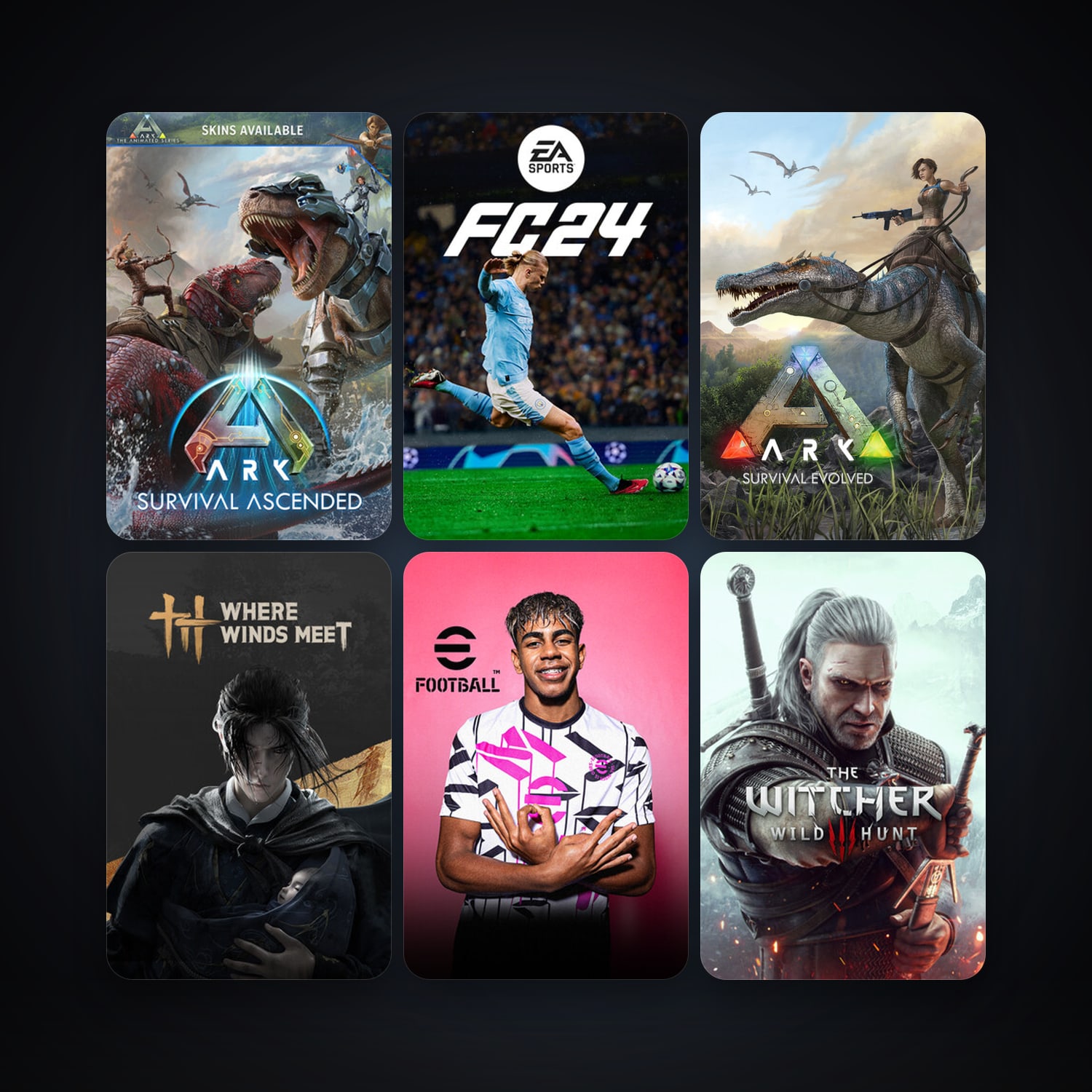 The Witcher 3: Wild Hunt + ARK: Survival Evolved, 7 games, clean — HabibiAccounts