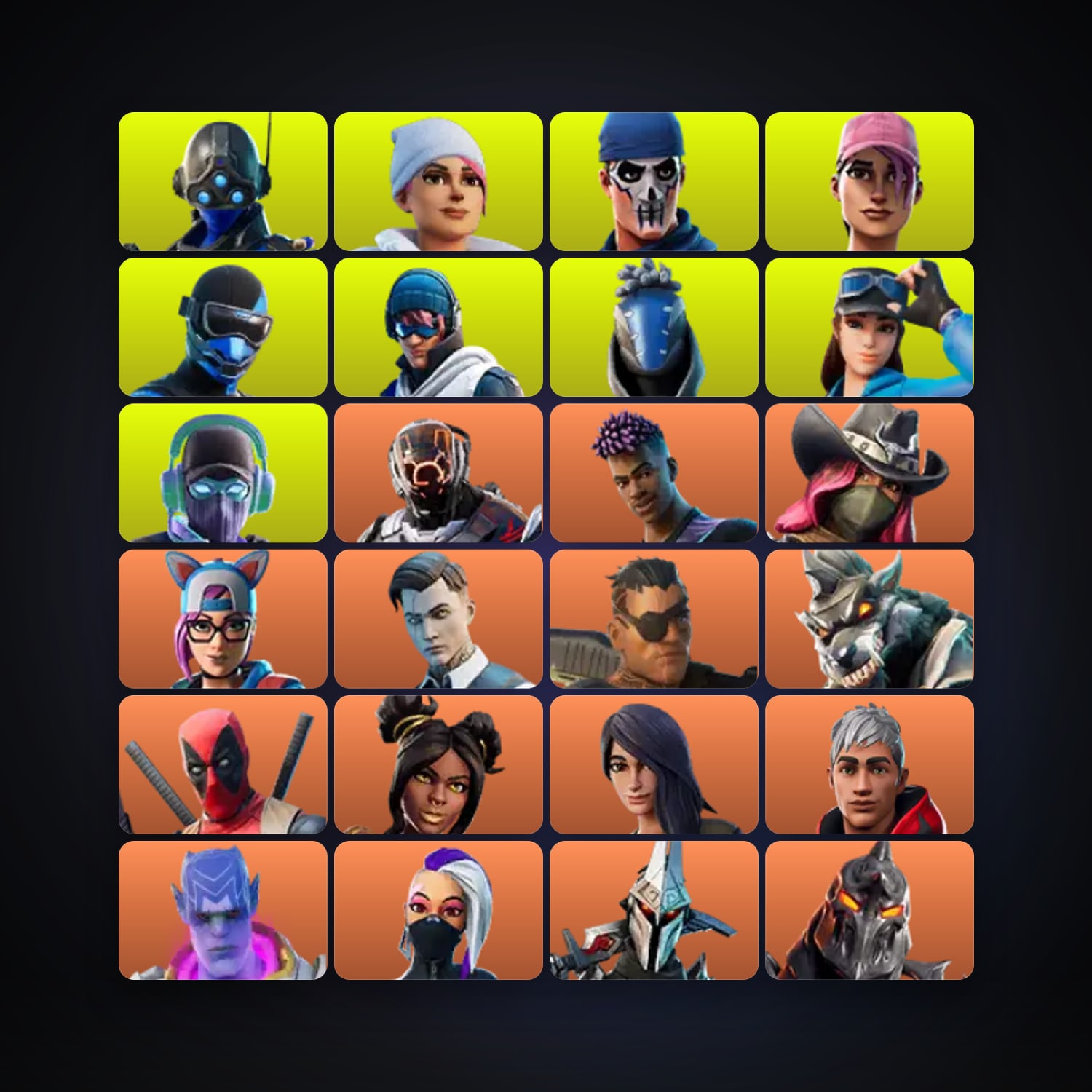 Fortnite locker — 184 skins — 350 V-Bucks — lvl 3357 — HabibiAccounts