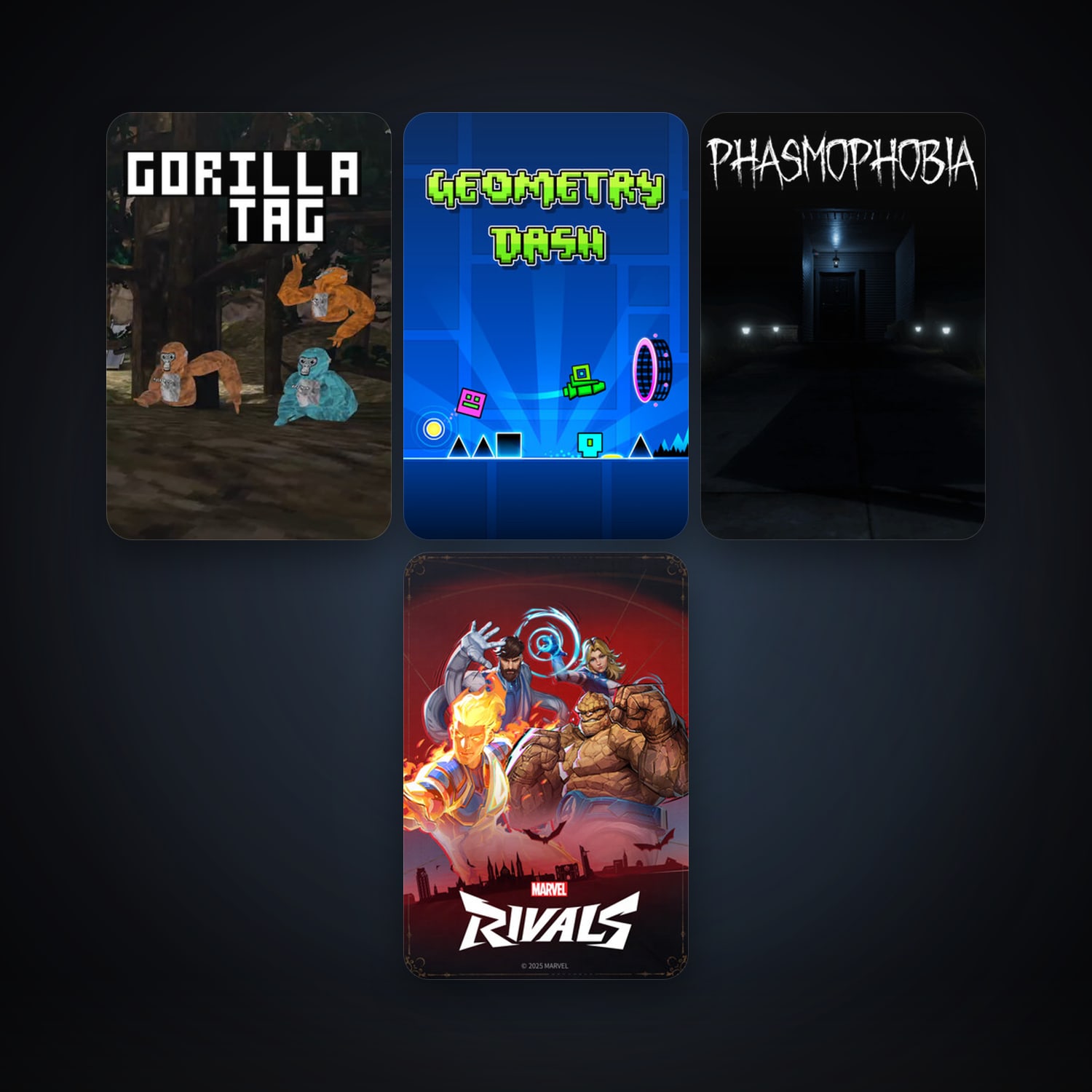 Geometry Dash + Phasmophobia, 7 games, clean — HabibiAccounts
