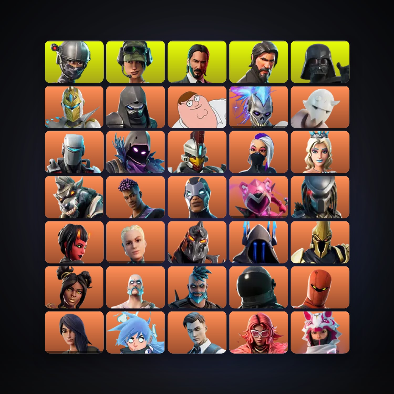 Fortnite locker — 426 skins — 100 V-Bucks — lvl 5360 — HabibiAccounts