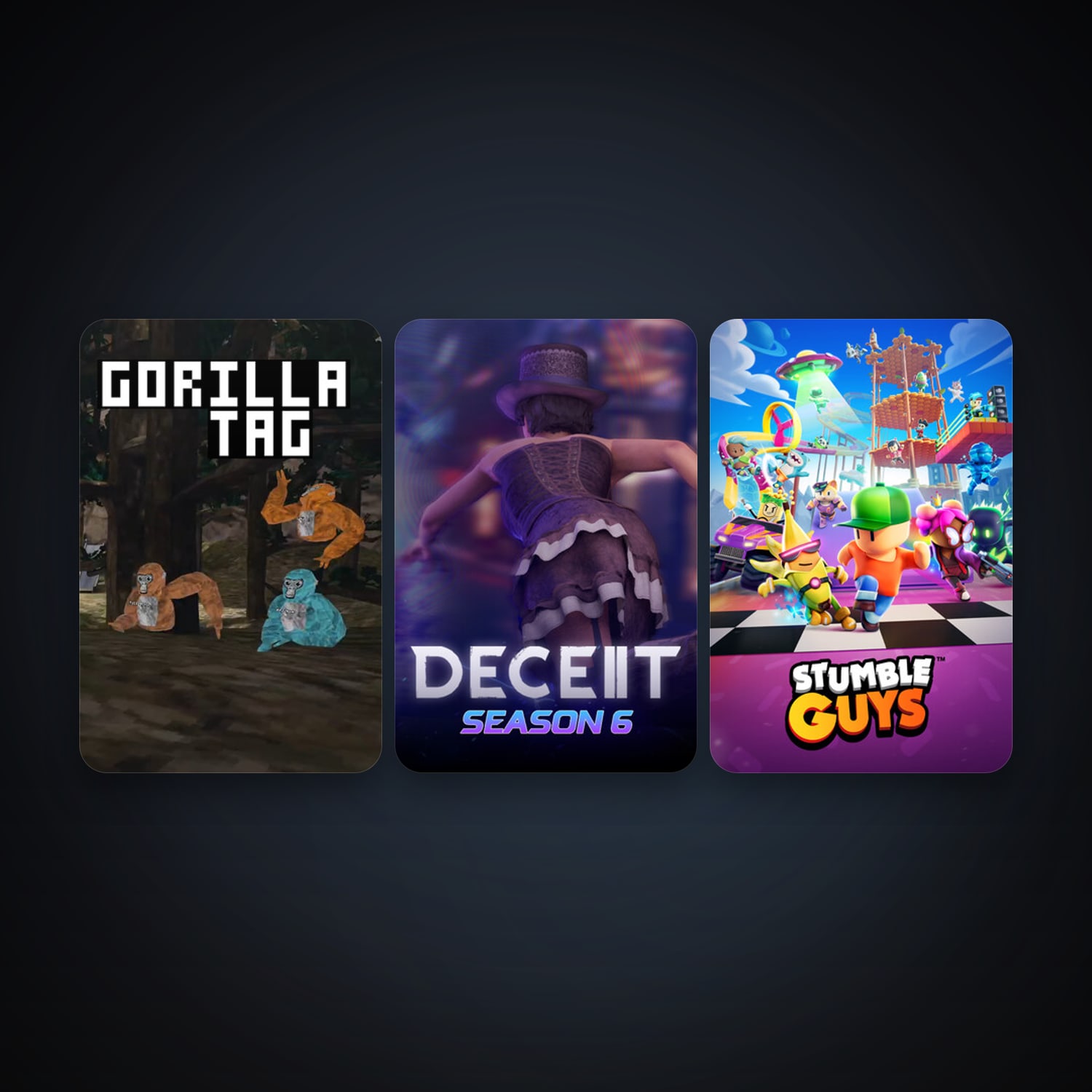 Gorilla Tag + Stumble Guys, 13 games, clean — HabibiAccounts