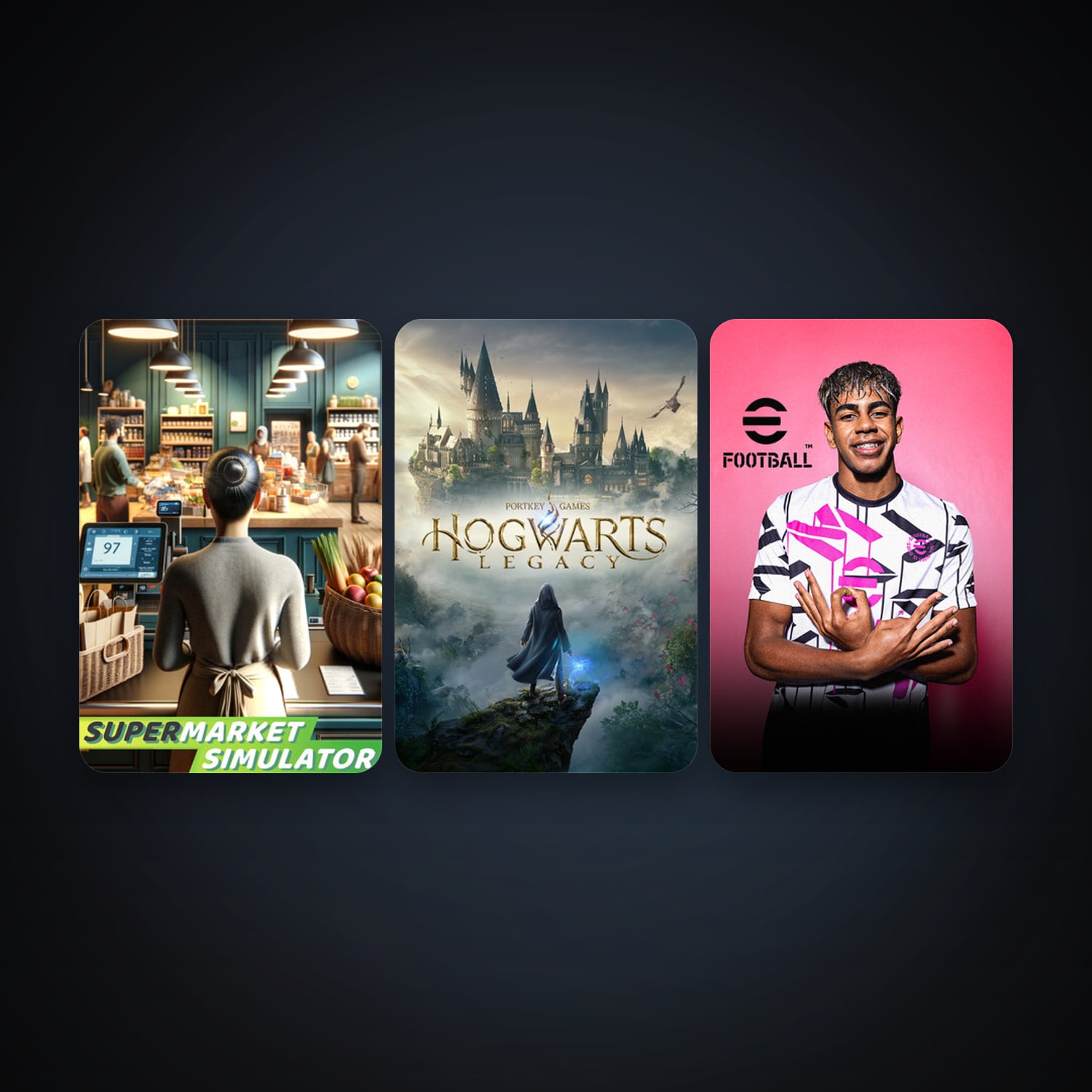 Hogwarts Legacy + eFootball 2024, 5 games, clean — HabibiAccounts