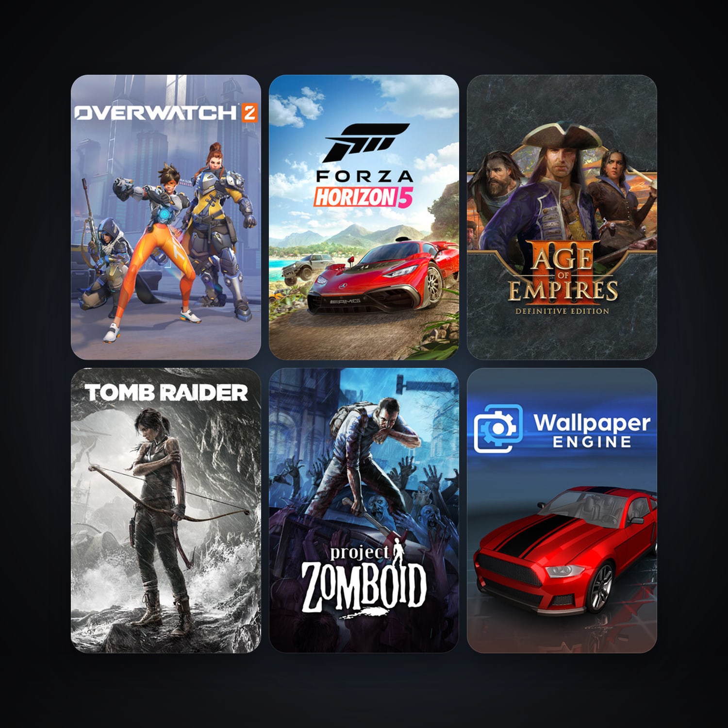 Project Zomboid + Tomb Raider, 12 games, clean — HabibiAccounts