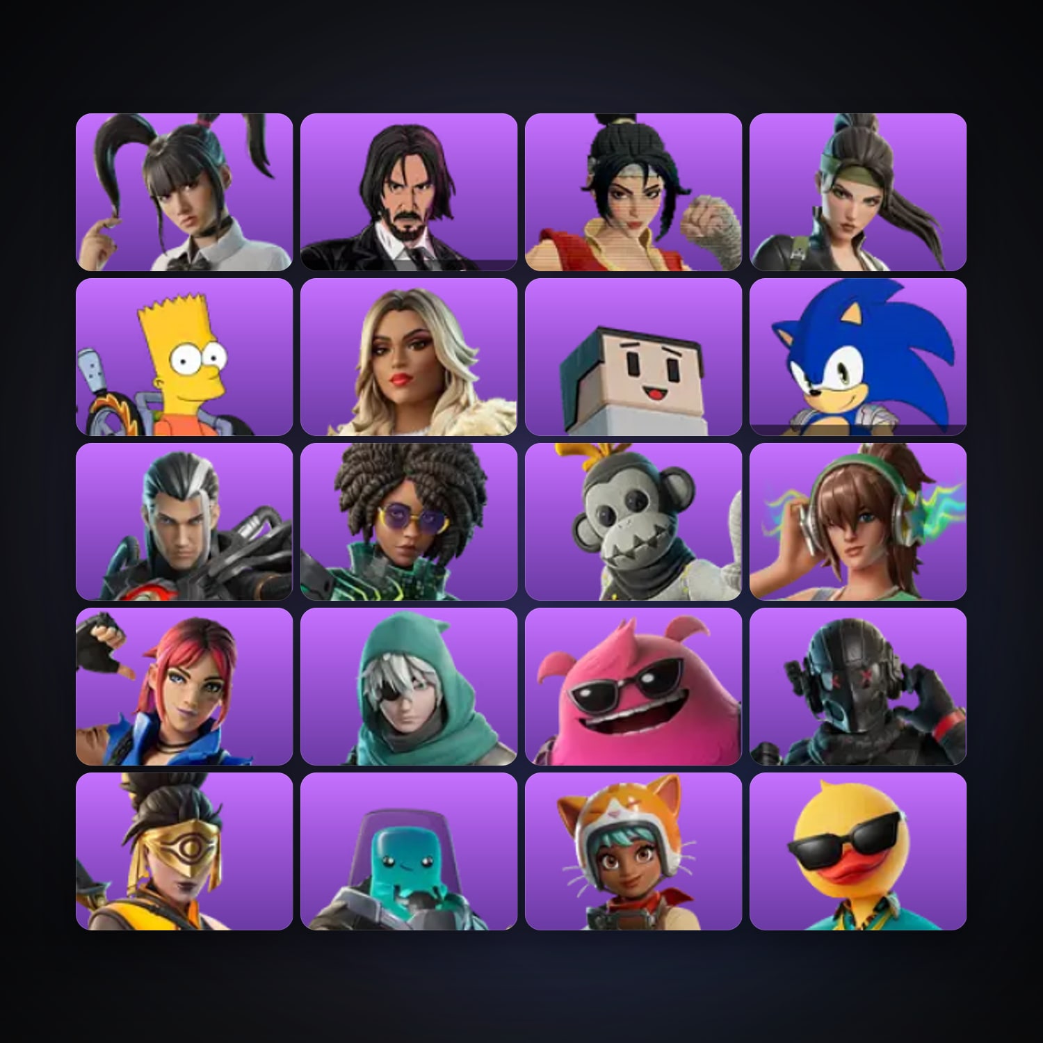Fortnite locker — 23 skins — lvl 709 — HabibiAccounts