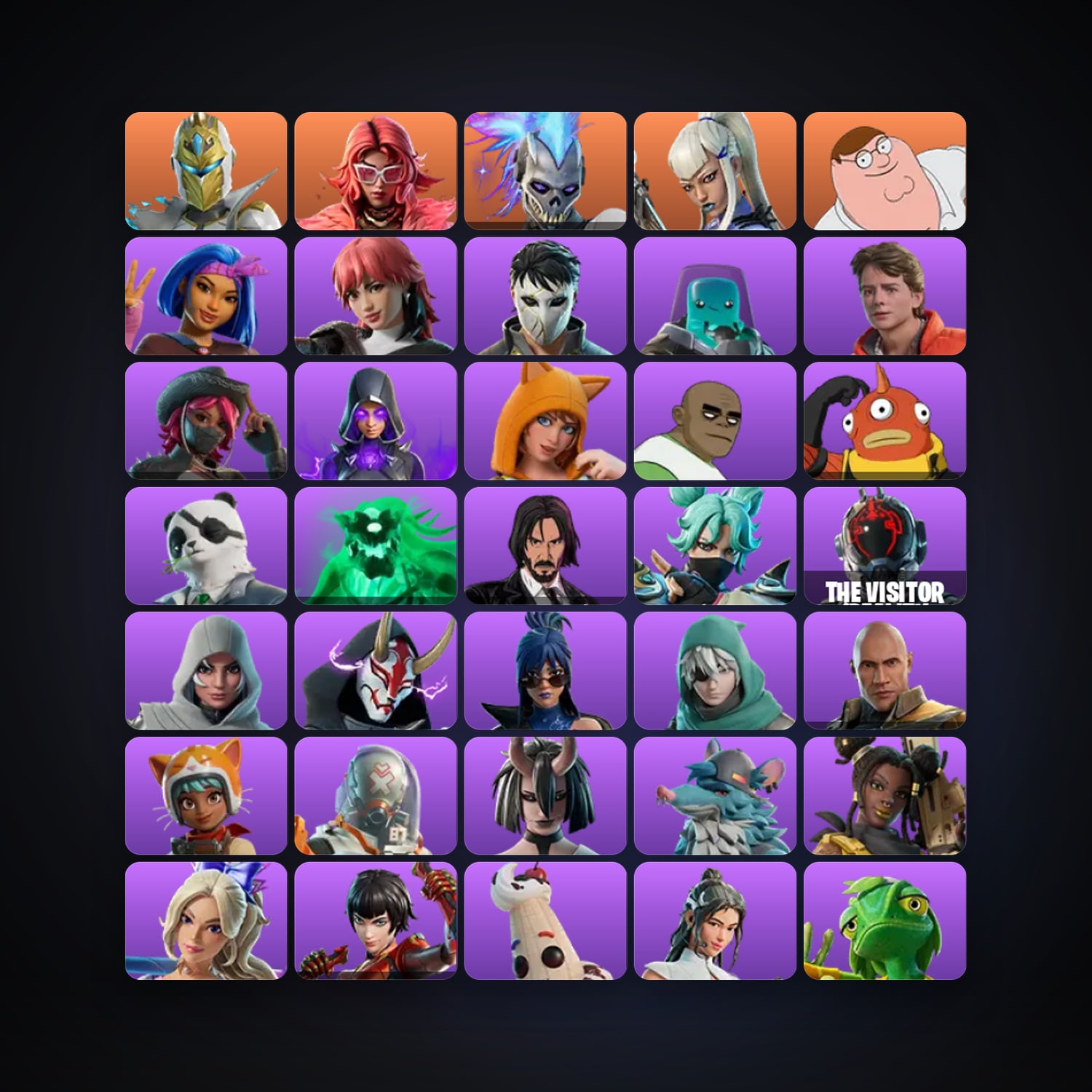 Fortnite locker — 162 skins — 250 V-Bucks — lvl 2974 — HabibiAccounts