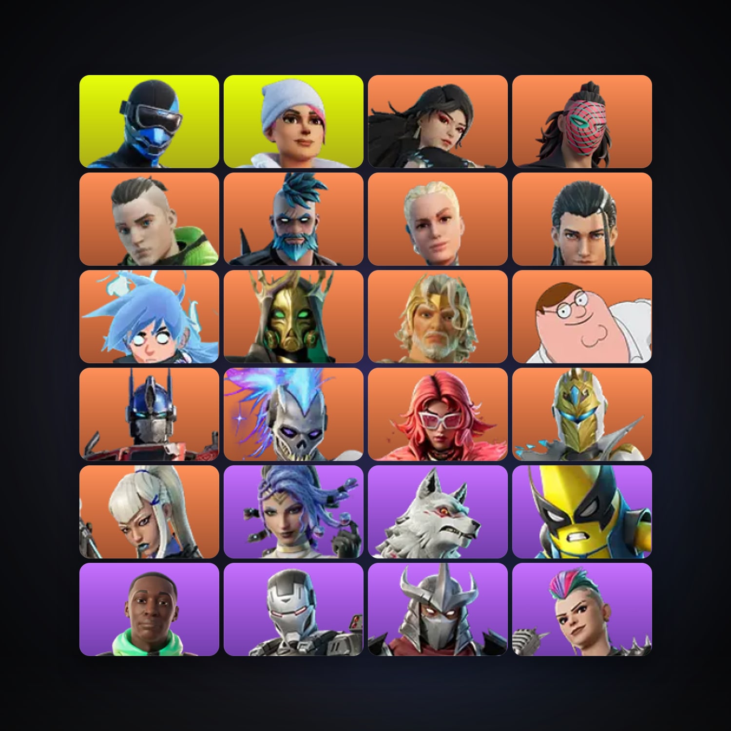 Fortnite locker — 127 skins — 550 V-Bucks — lvl 1847 — HabibiAccounts
