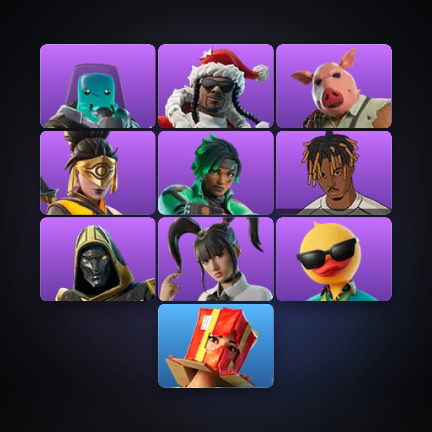 هالحساب فورتنايت The Guardian وSanta Dogg، لوكر 10 سكن، لفل 359، 3 فوز — HabibiAccounts