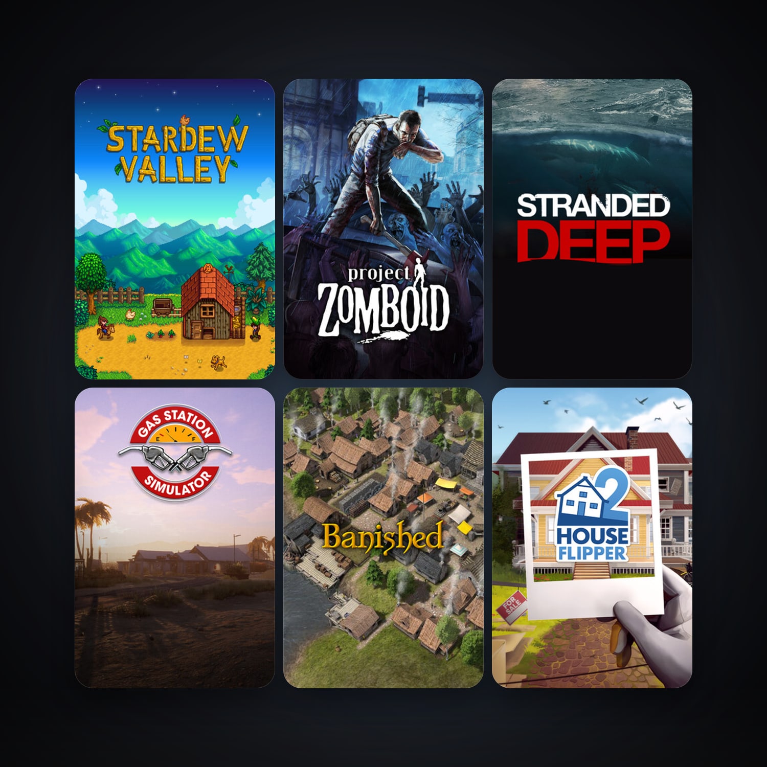 Project Zomboid + Banished, 14 games, clean — HabibiAccounts