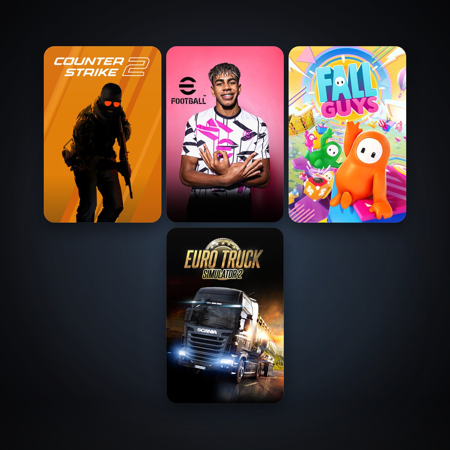 CS2 Prime + Euro Truck Simulator 2, 10 games, clean — HabibiAccounts