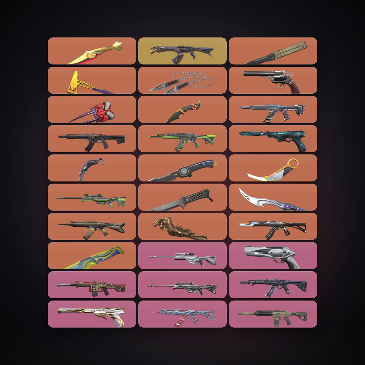NA Ascendant 3 locker — 13 knives, 129 skins, lvl 412 — HabibiAccounts