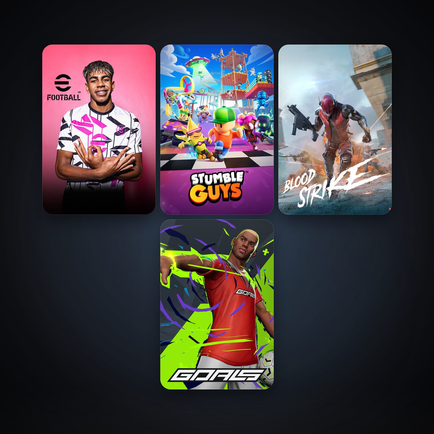 eFootball 2024 + Stumble Guys, 7 games, clean — HabibiAccounts