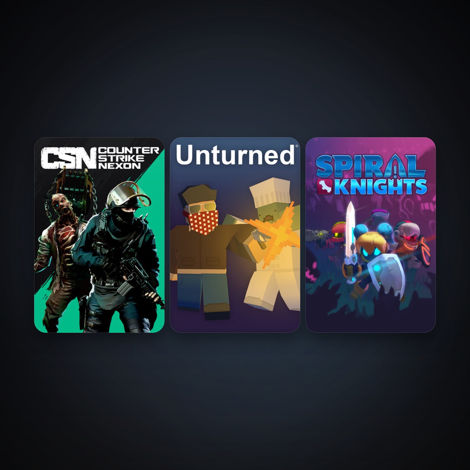 Spiral Knights + Counter-Strike Nexon: Studio, 15 games, clean — HabibiAccounts