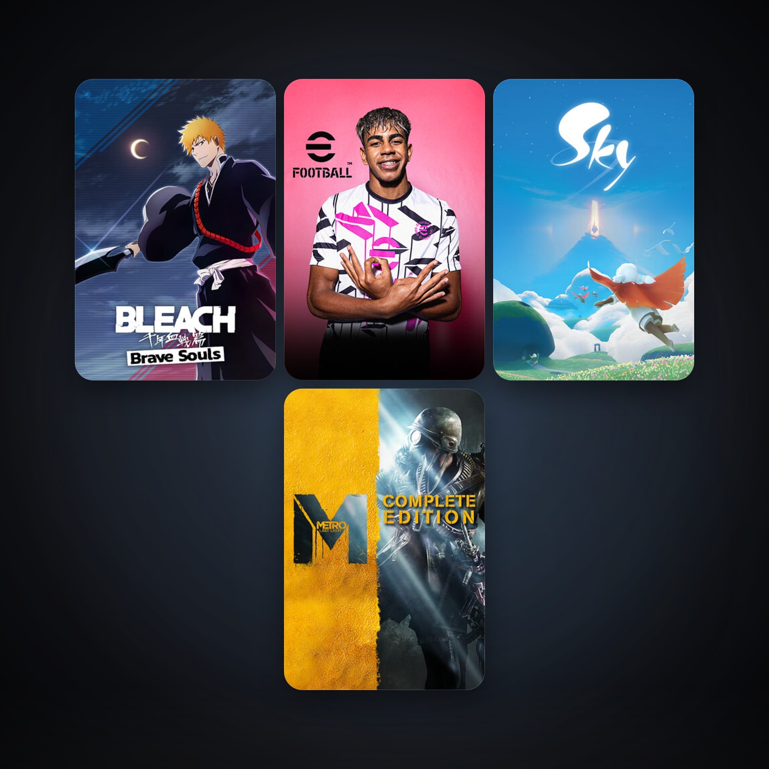 Metro: Last Light + BLEACH Brave Souls, 7 games, clean — HabibiAccounts