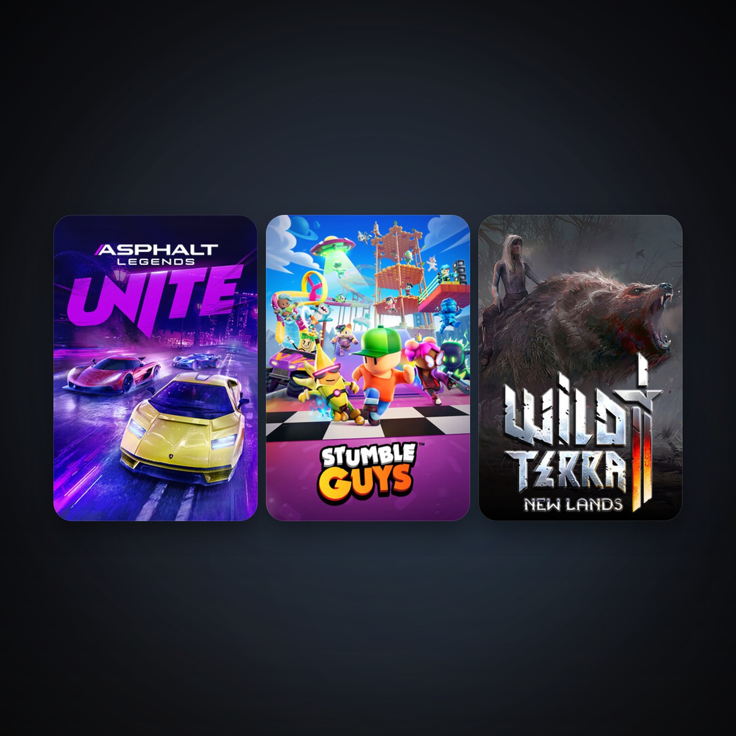 Wild Terra 2: New Lands + Stumble Guys, 3 games, clean — HabibiAccounts