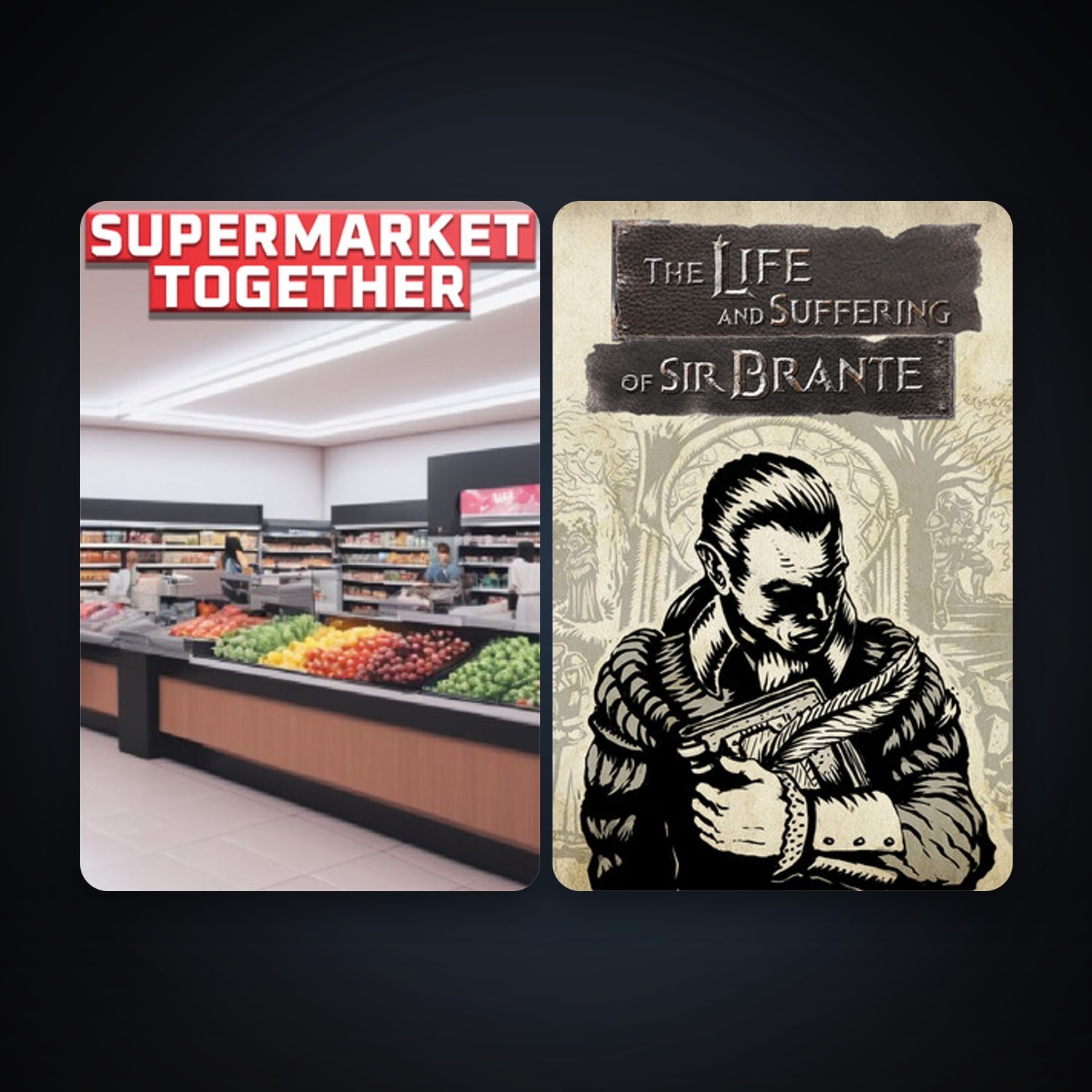 The Life and Suffering of Sir Brante + Supermarket Together, 3 games, clean — HabibiAccounts