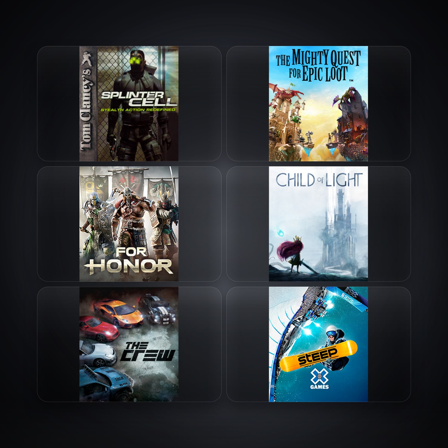 Ubisoft Tom Clancy's Splinter Cell + The Mighty Quest for Epic Loot — US — 7 games — HabibiAccounts
