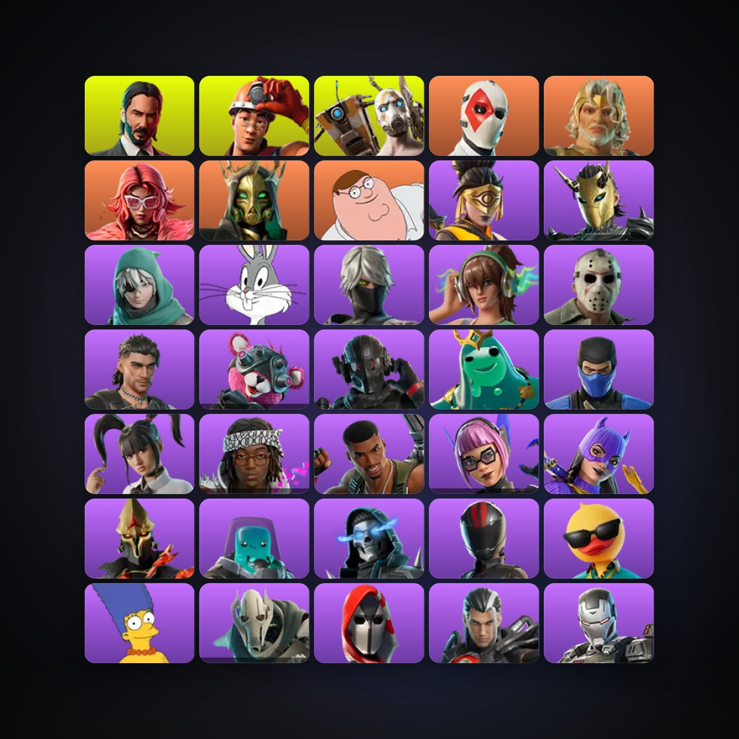Fortnite locker — 205 skins — 400 V-Bucks — lvl 2862 — HabibiAccounts