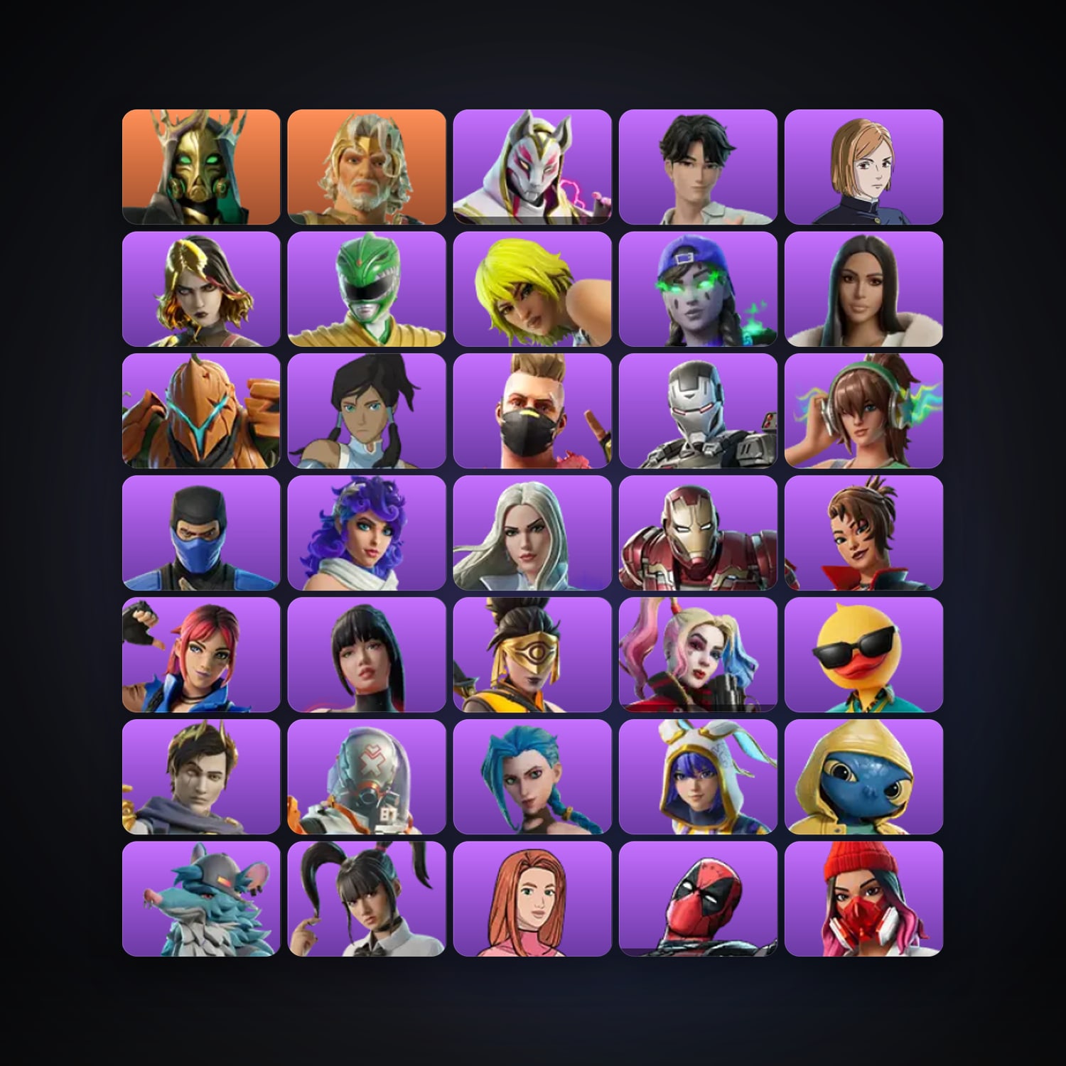 Fortnite locker — 198 skins — 400 V-Bucks — lvl 1568 — HabibiAccounts