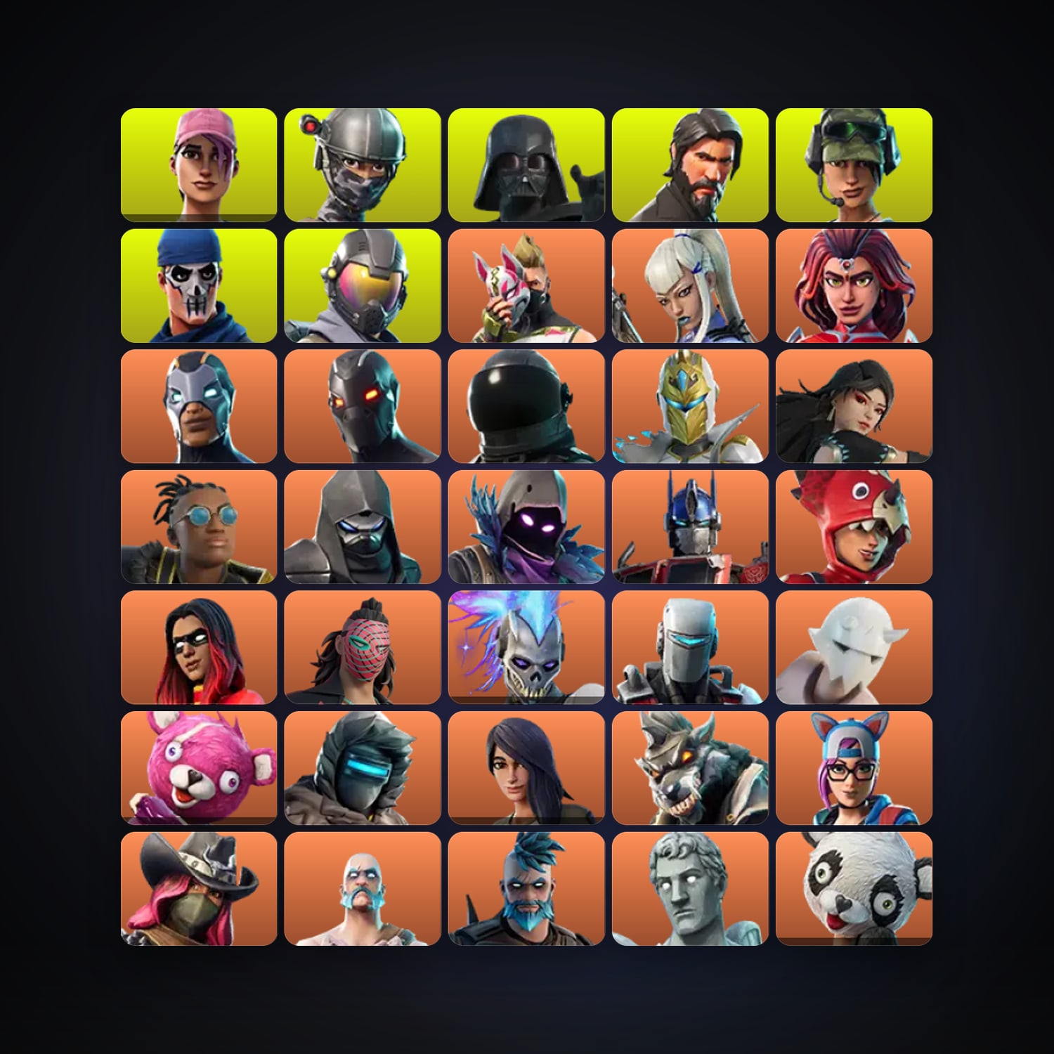 Fortnite locker — 161 skins — 1.4K V-Bucks — lvl 2658 — HabibiAccounts