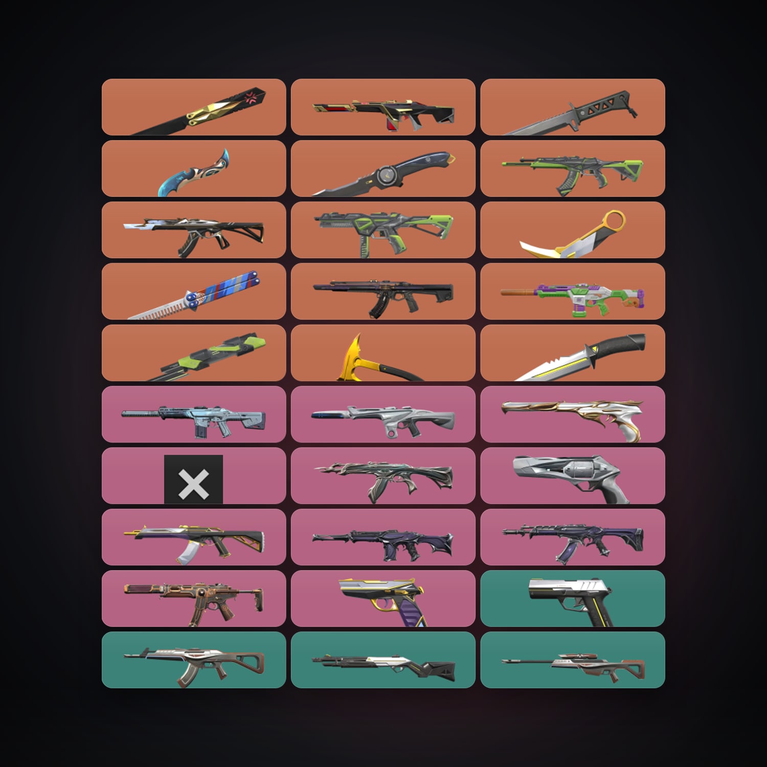 NA Plat 3 locker — 9 knives, 77 skins, lvl 212 — HabibiAccounts