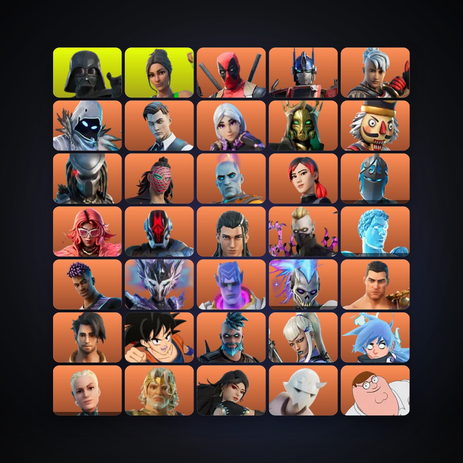 Fortnite locker — 253 skins — 300 V-Bucks — lvl 3774 — HabibiAccounts