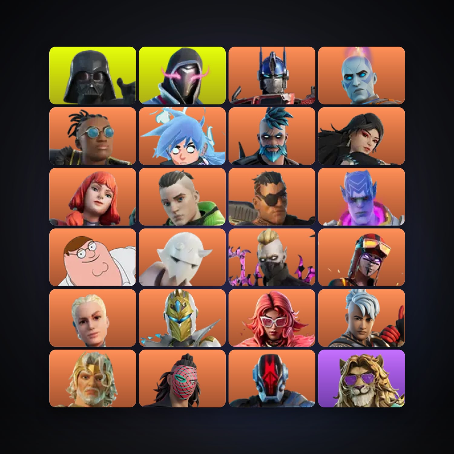 Fortnite locker — 221 skins — 600 V-Bucks — lvl 4120 — HabibiAccounts