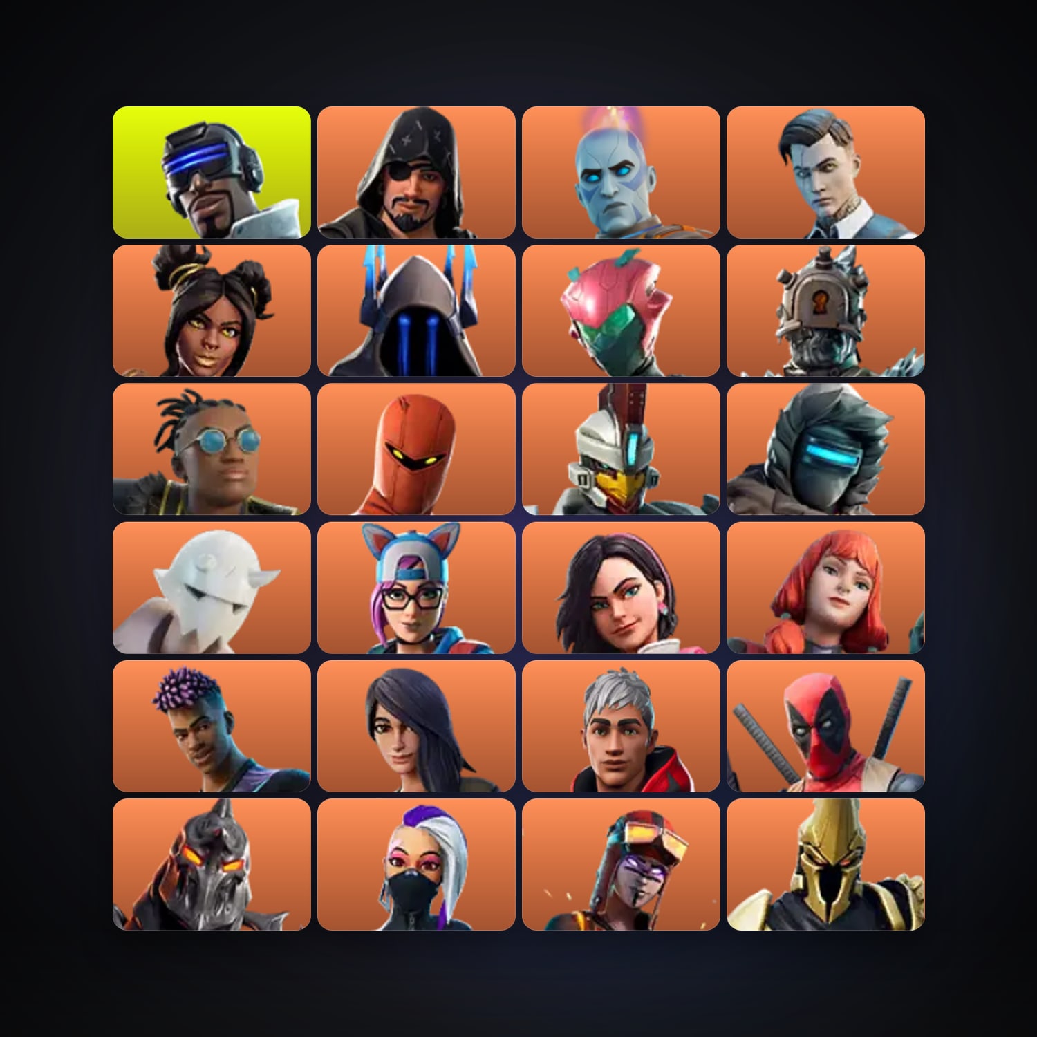 Fortnite locker — 81 skins — 300 V-Bucks — lvl 1049 — HabibiAccounts