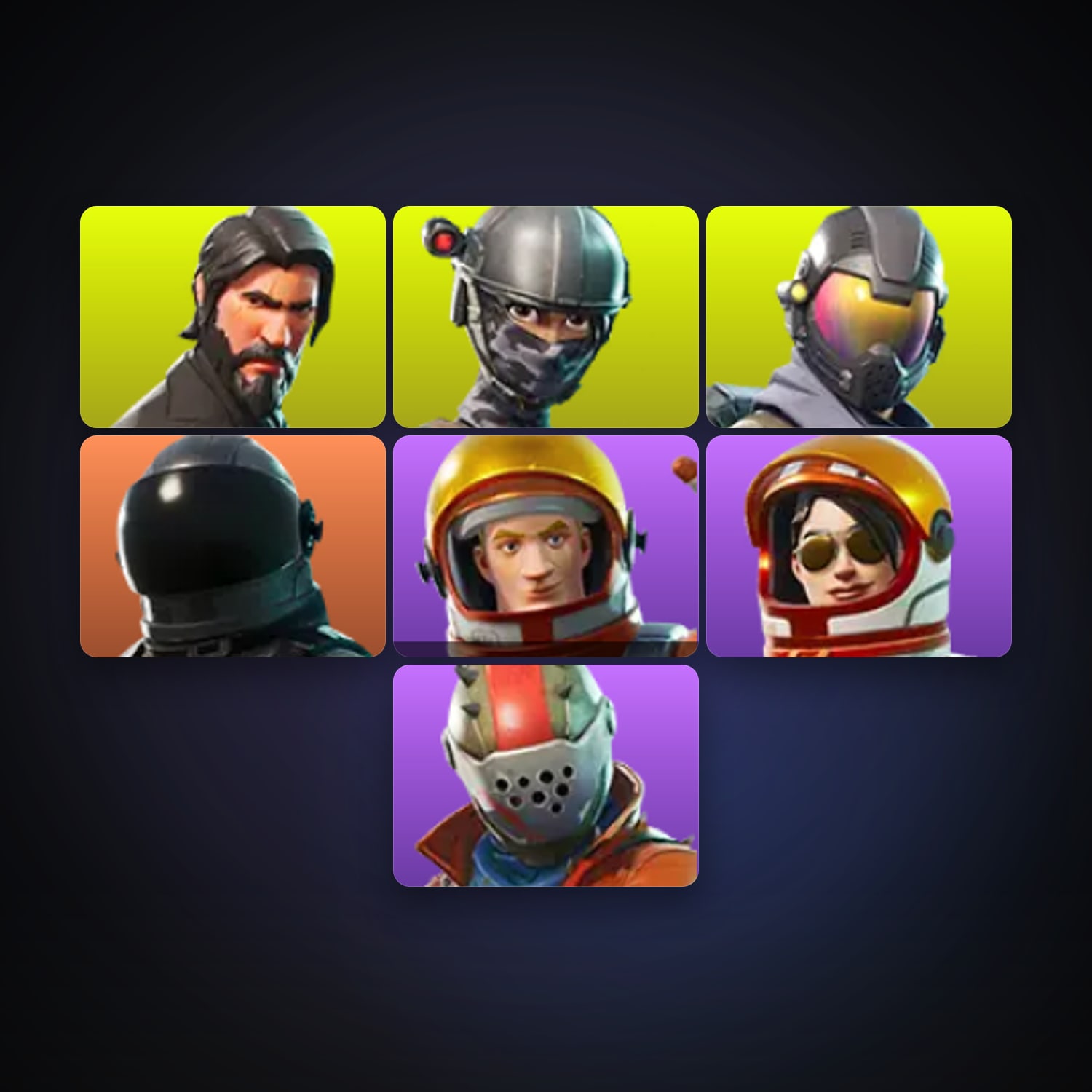 Fortnite locker — 7 skins — 100 V-Bucks — lvl 81 — HabibiAccounts
