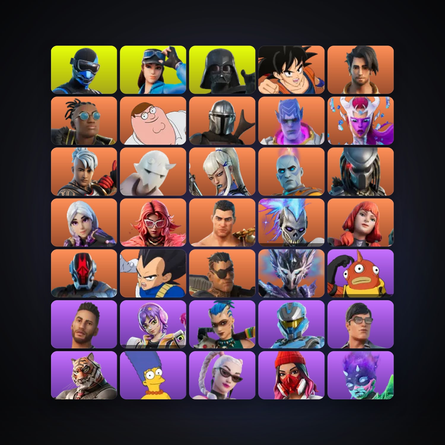 Fortnite locker — 143 skins — 2.1K V-Bucks — lvl 4595 — HabibiAccounts