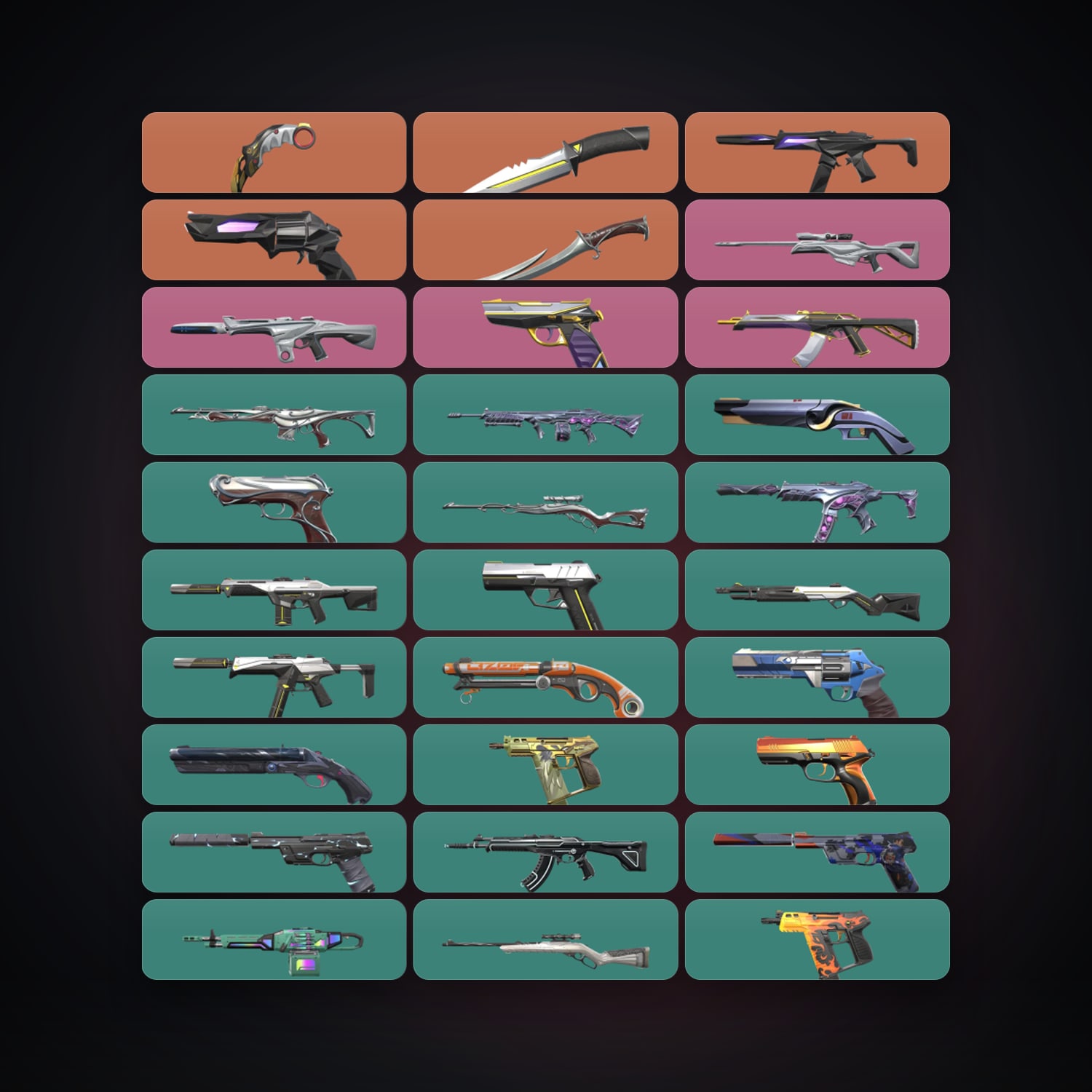 LA Diamond 1 locker — 3 knives, 62 skins, lvl 261 — HabibiAccounts