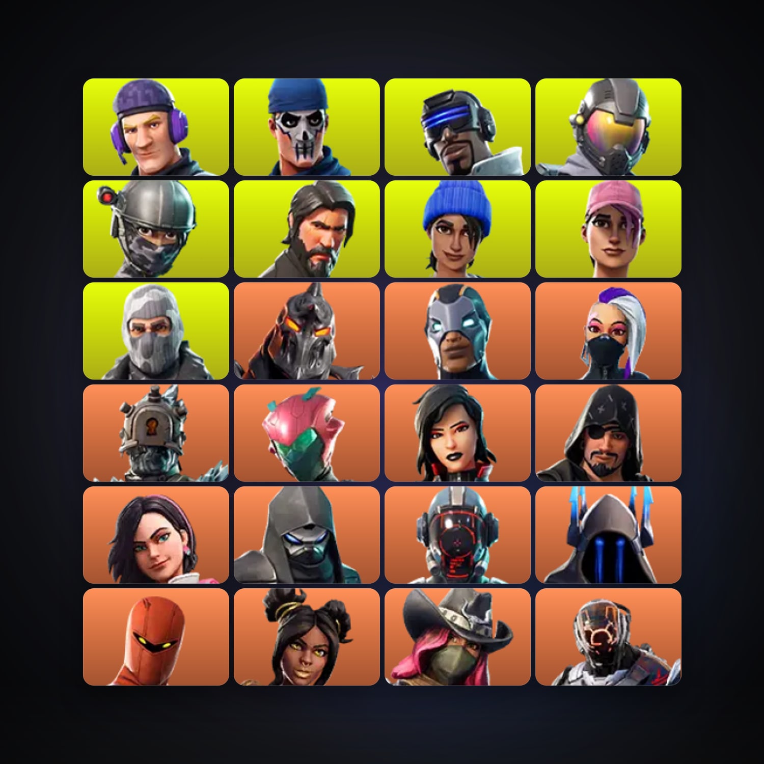 Fortnite locker — 207 skins — 2.1K V-Bucks — lvl 1601 — HabibiAccounts