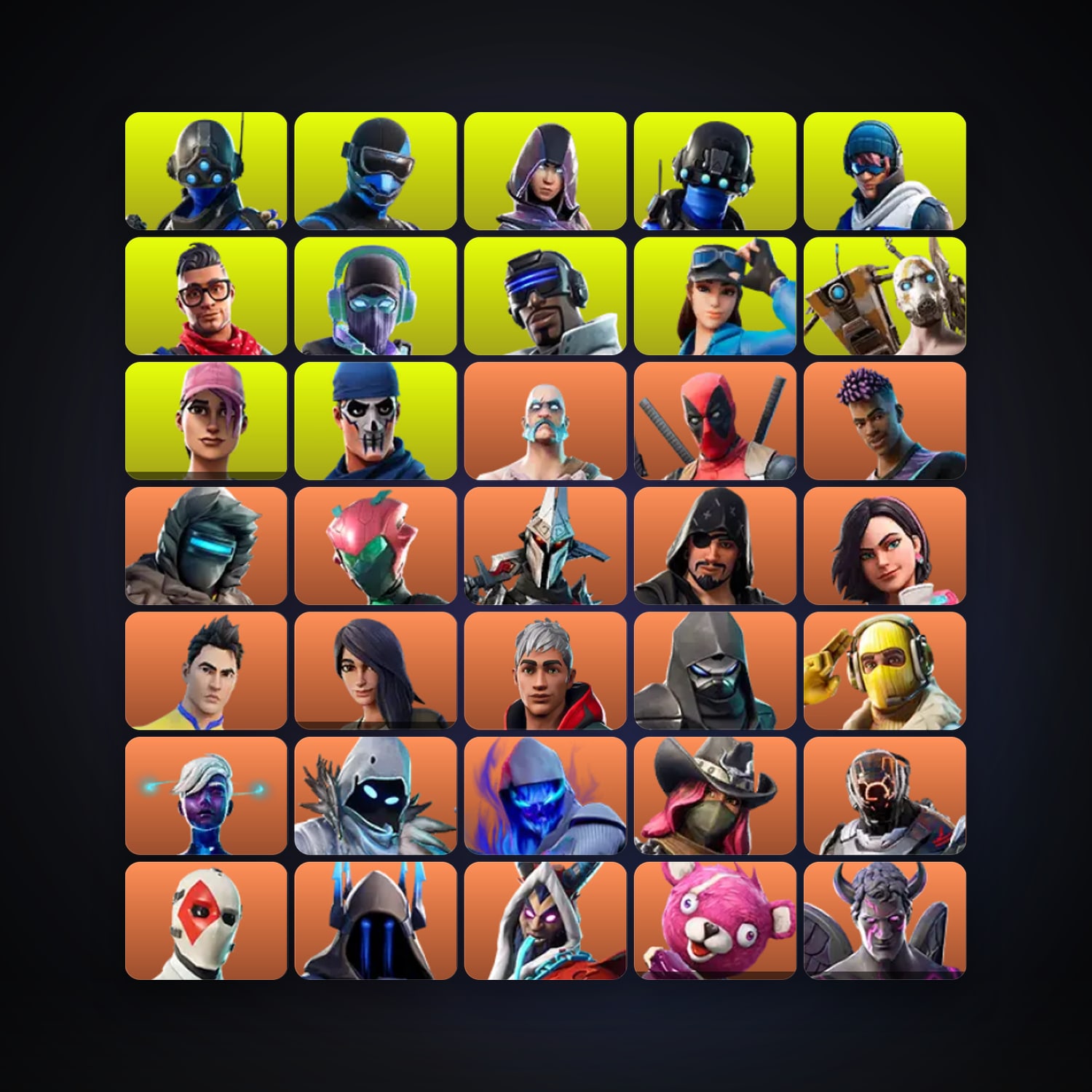 Fortnite locker — 170 skins — 400 V-Bucks — lvl 1441 — HabibiAccounts