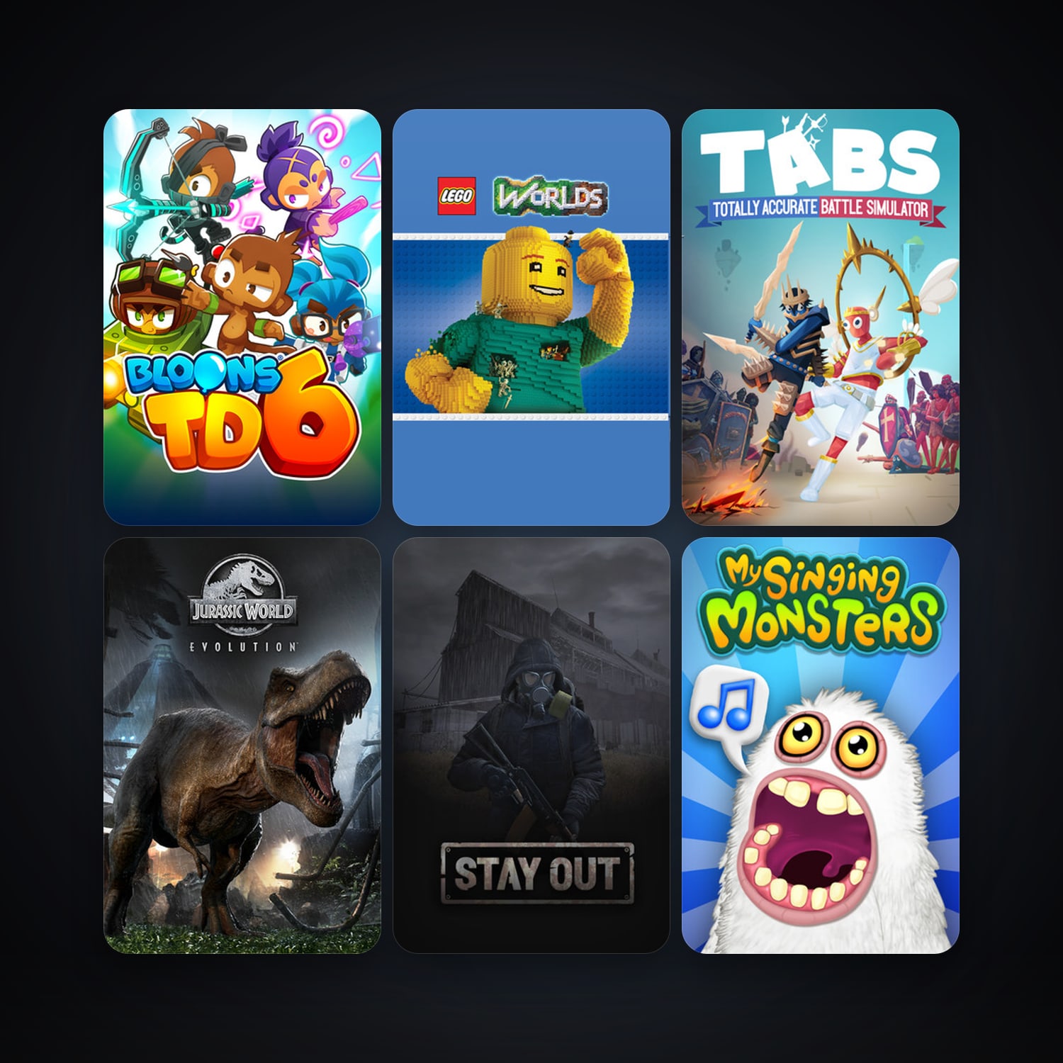 LEGO Worlds + Totally Accurate Battle Simulator, 21 games, clean — HabibiAccounts