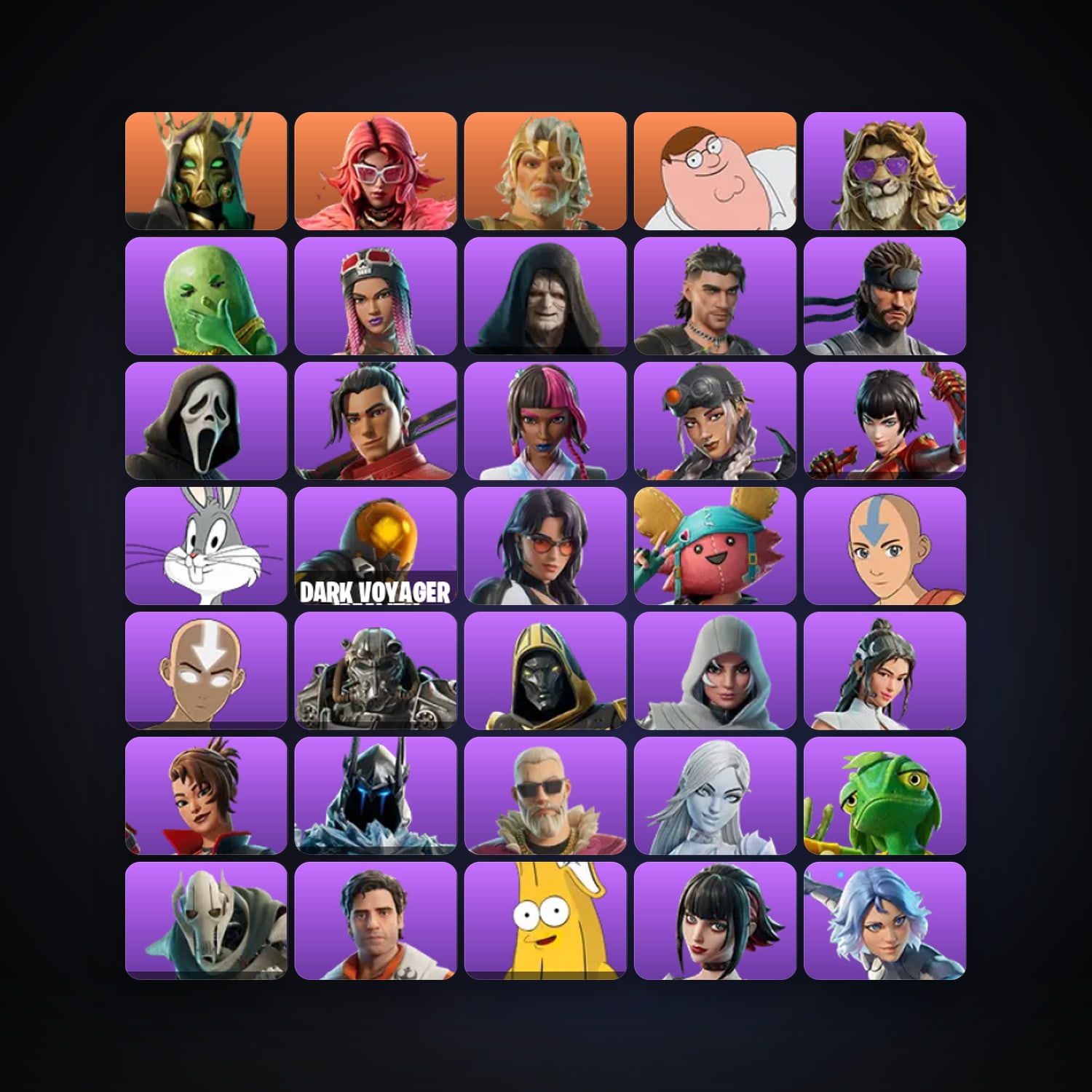 Fortnite locker — 132 skins — 700 V-Bucks — lvl 3083 — HabibiAccounts
