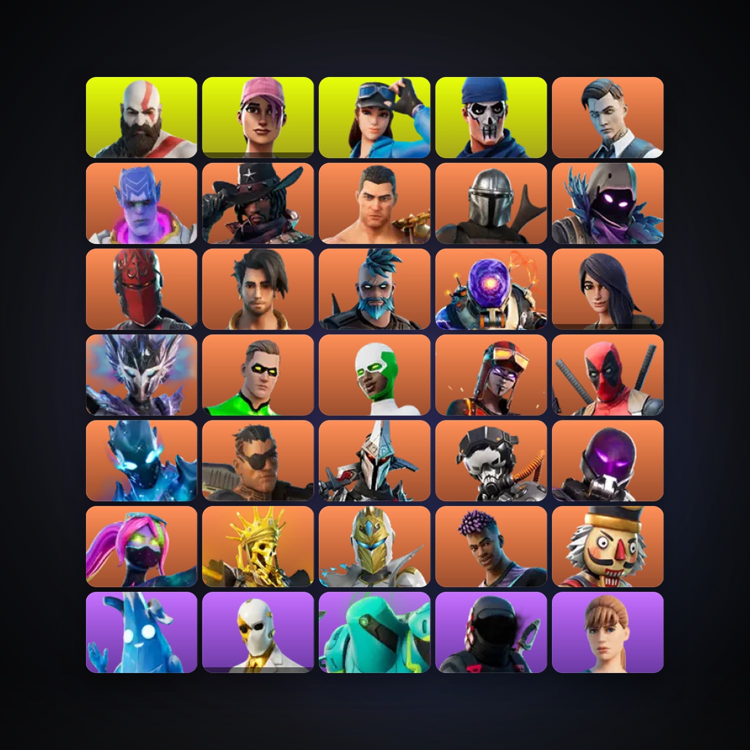 Fortnite locker — 197 skins — 600 V-Bucks — lvl 2244 — HabibiAccounts