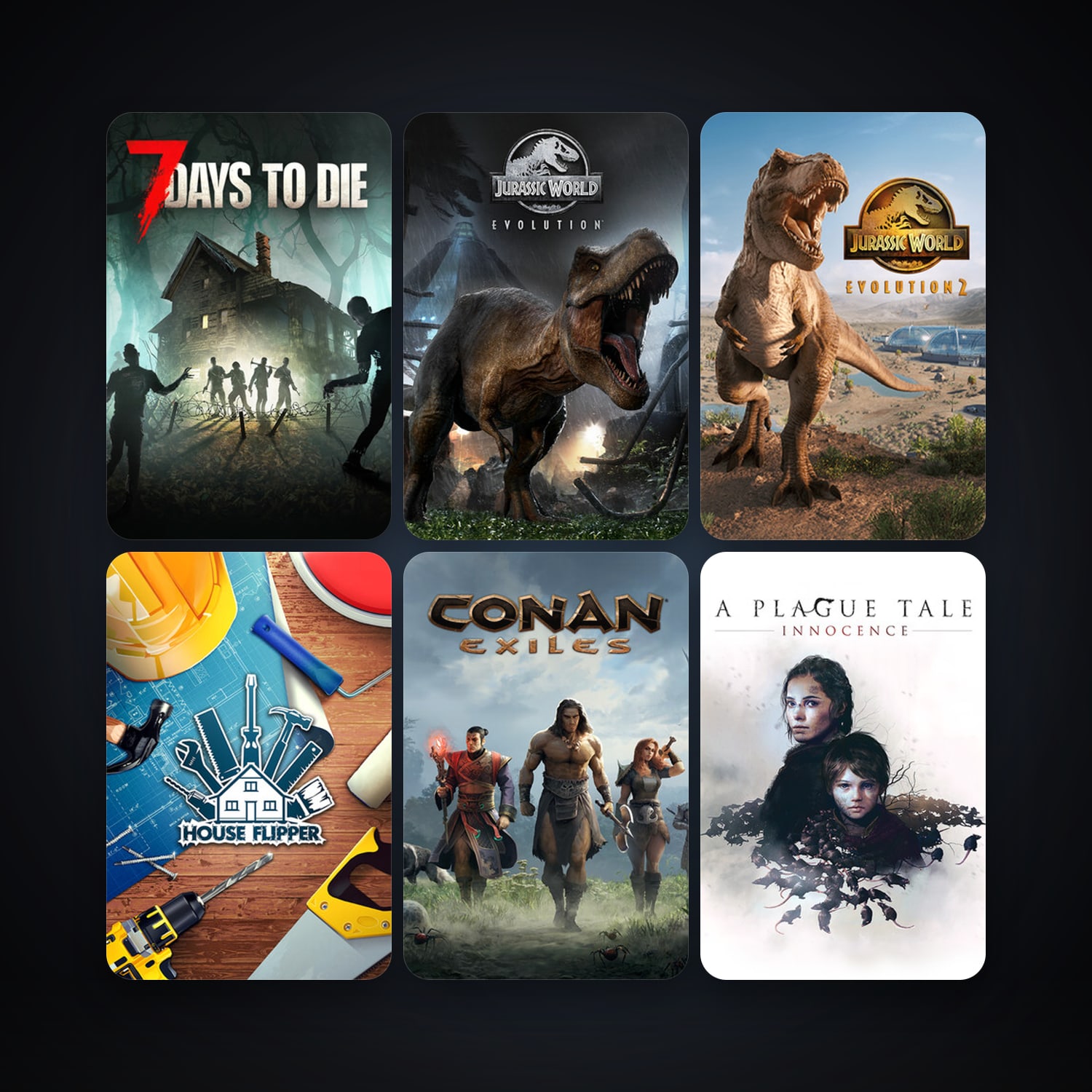 7 Days to Die + Conan Exiles, 126 games, clean — HabibiAccounts