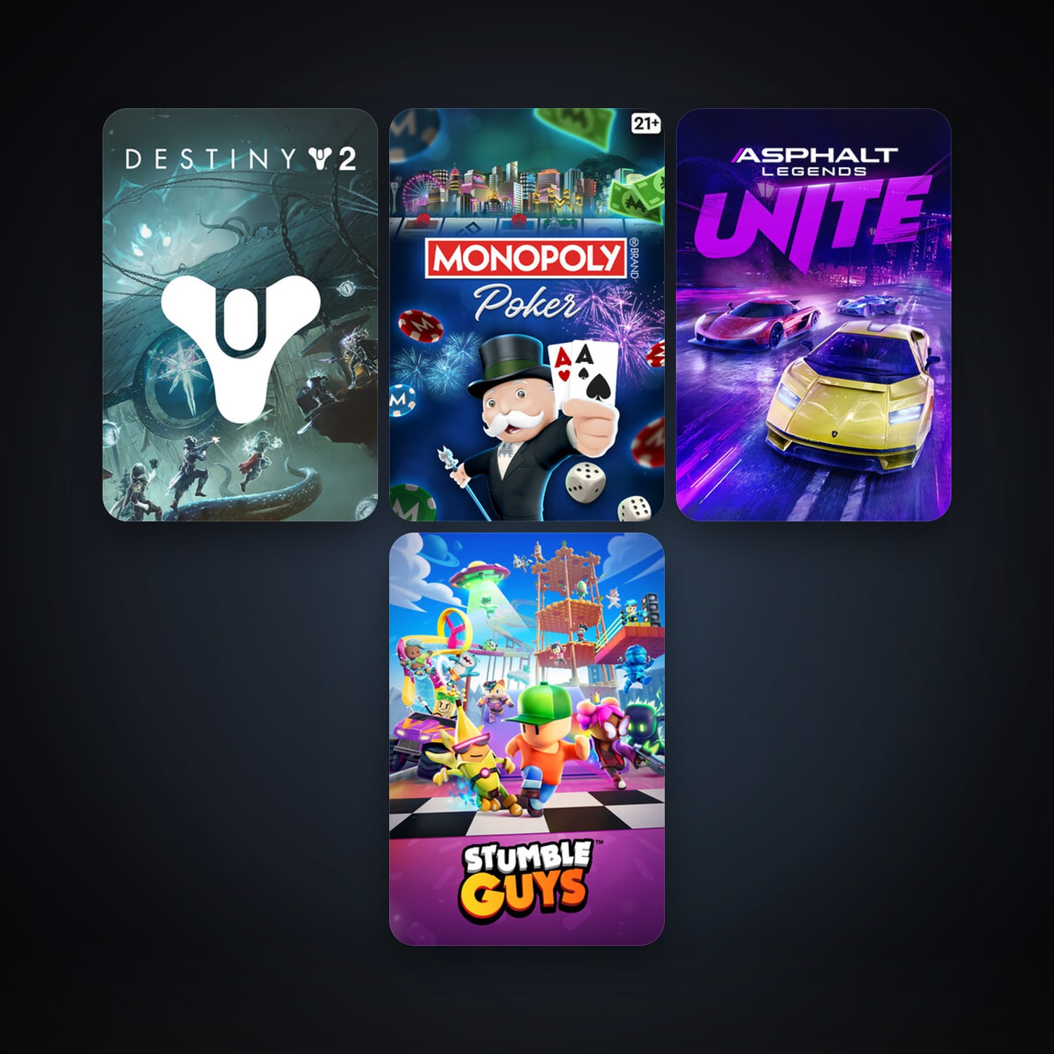 Destiny 2 + MONOPOLY Poker, 9 games, clean — HabibiAccounts