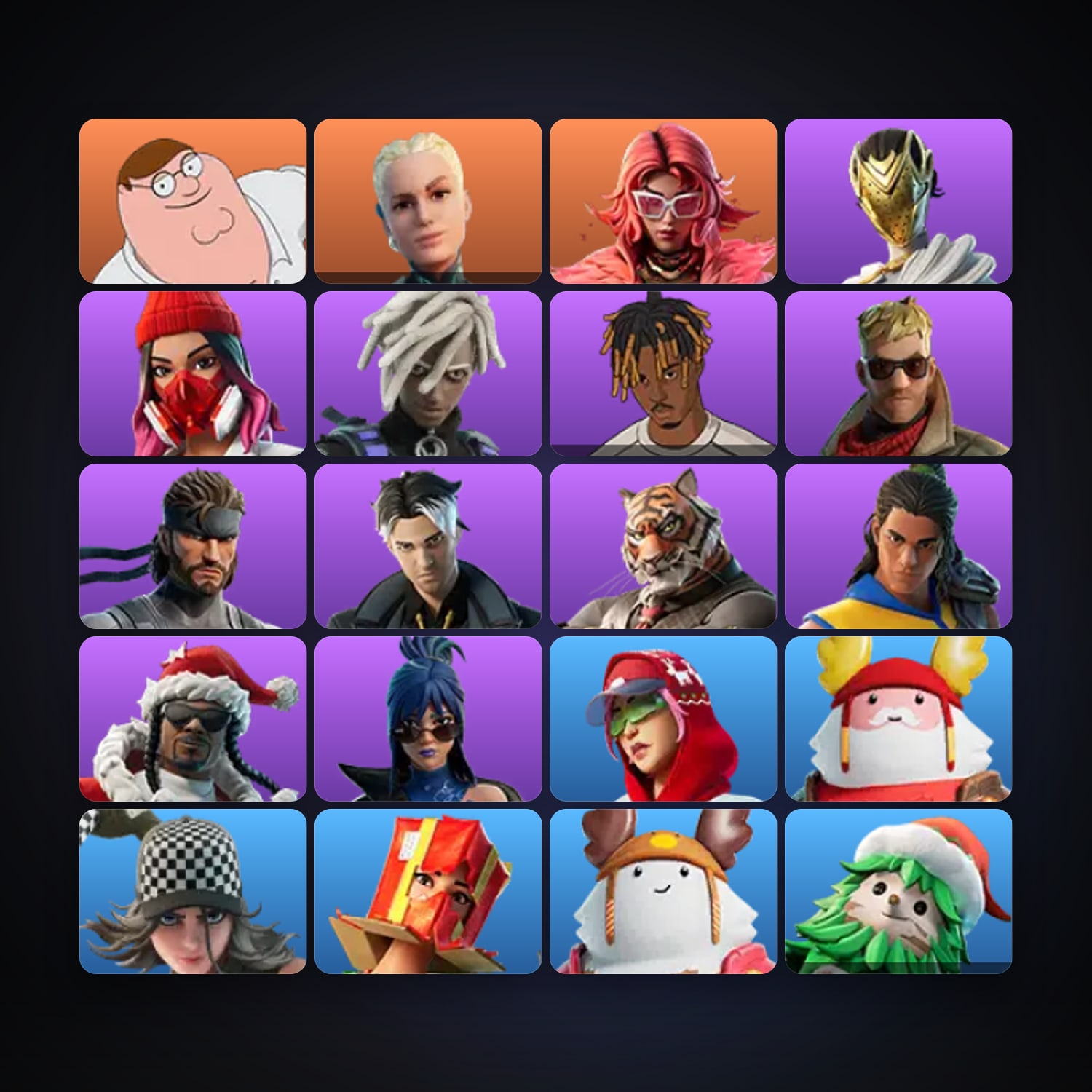 Fortnite locker — 21 skins — 200 V-Bucks — lvl 688 — HabibiAccounts