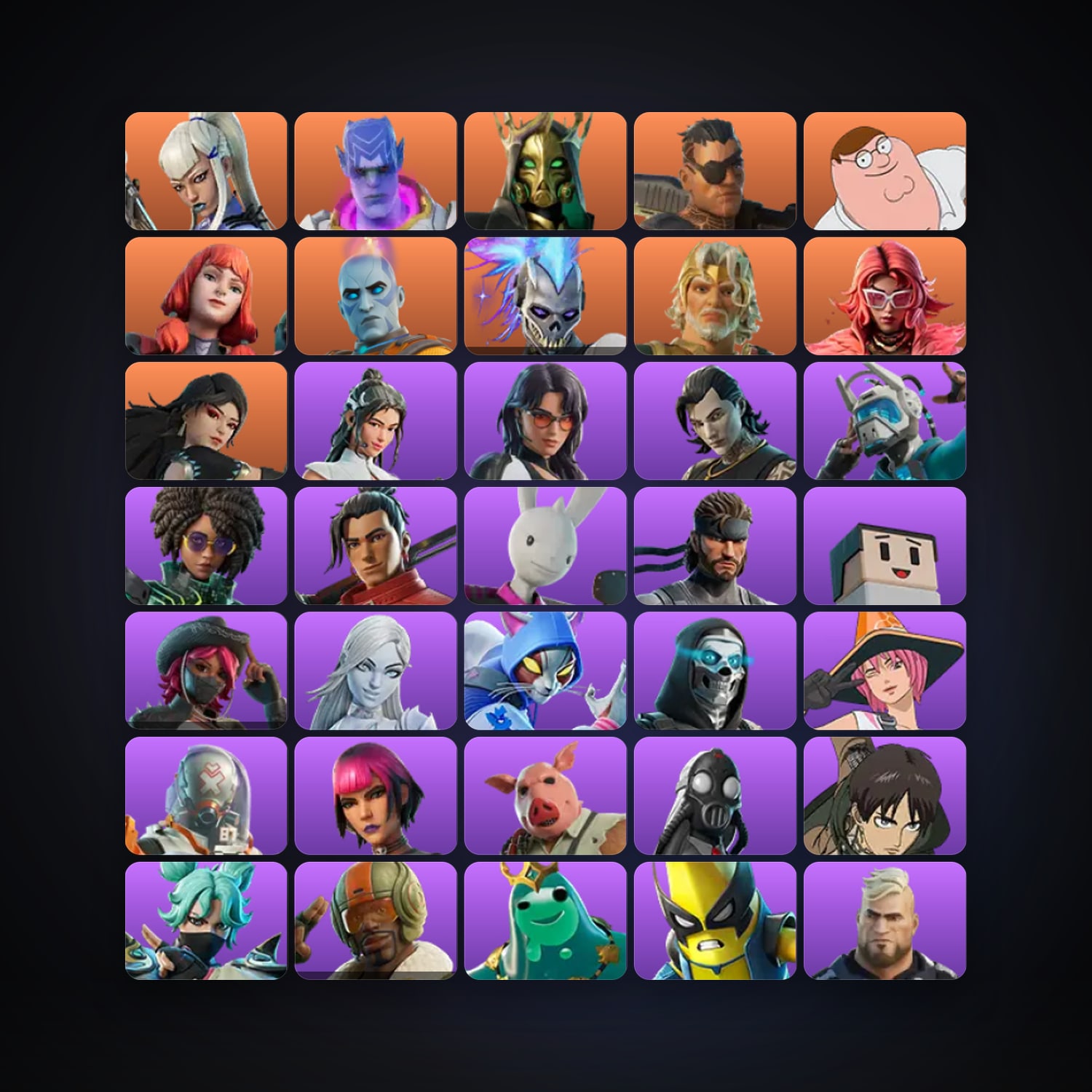 Fortnite locker — 159 skins — 50 V-Bucks — lvl 3065 — HabibiAccounts