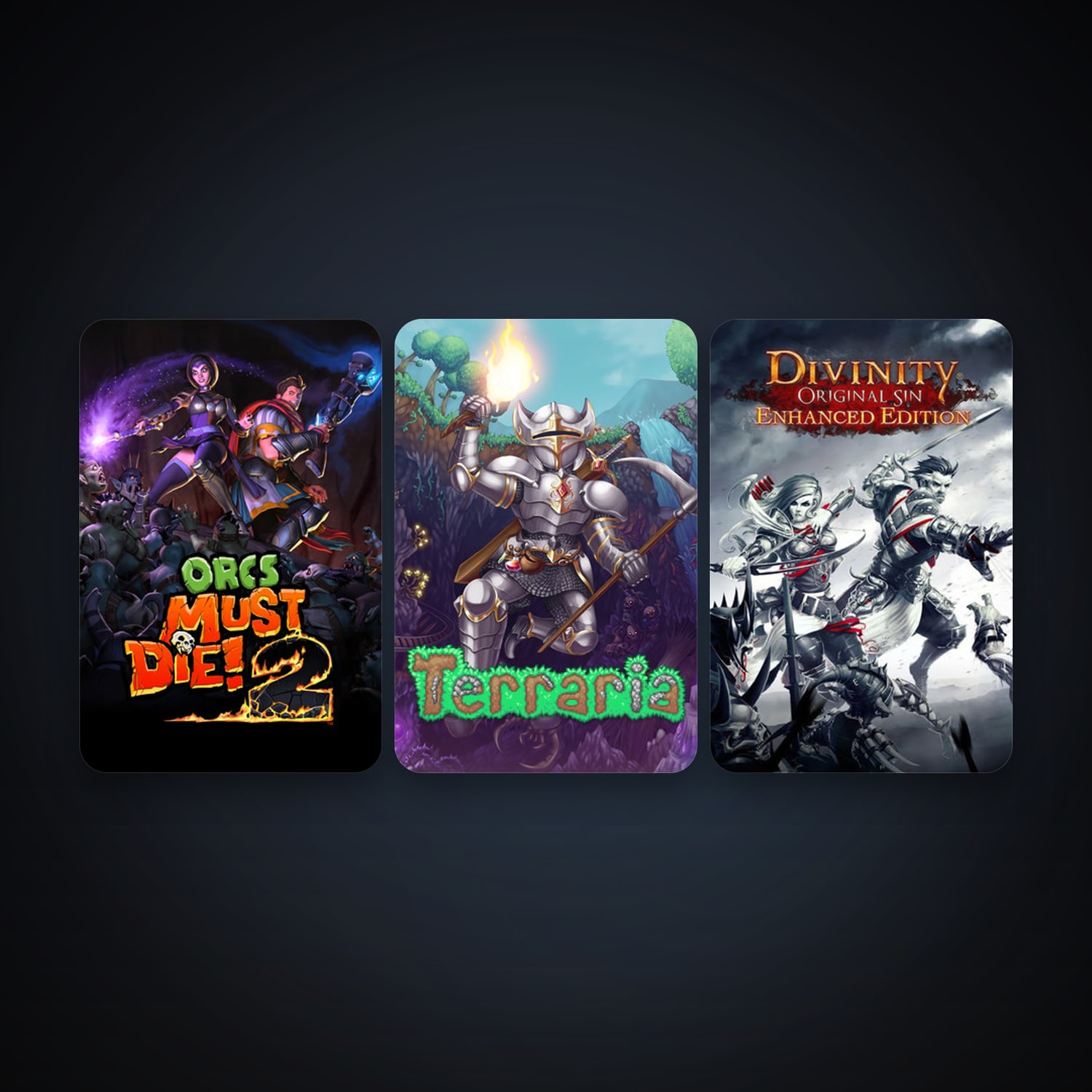 Terraria + Orcs Must Die! 2, 5 games, clean — HabibiAccounts