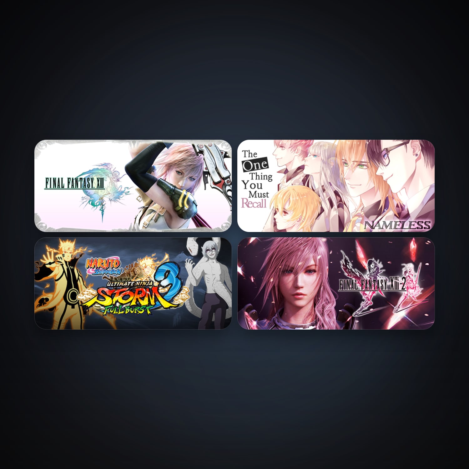 NARUTO SHIPPUDEN: Ultimate Ninja STORM 3 Full Burst HD + FINAL FANTASY XIII, 10 games, clean — HabibiAccounts
