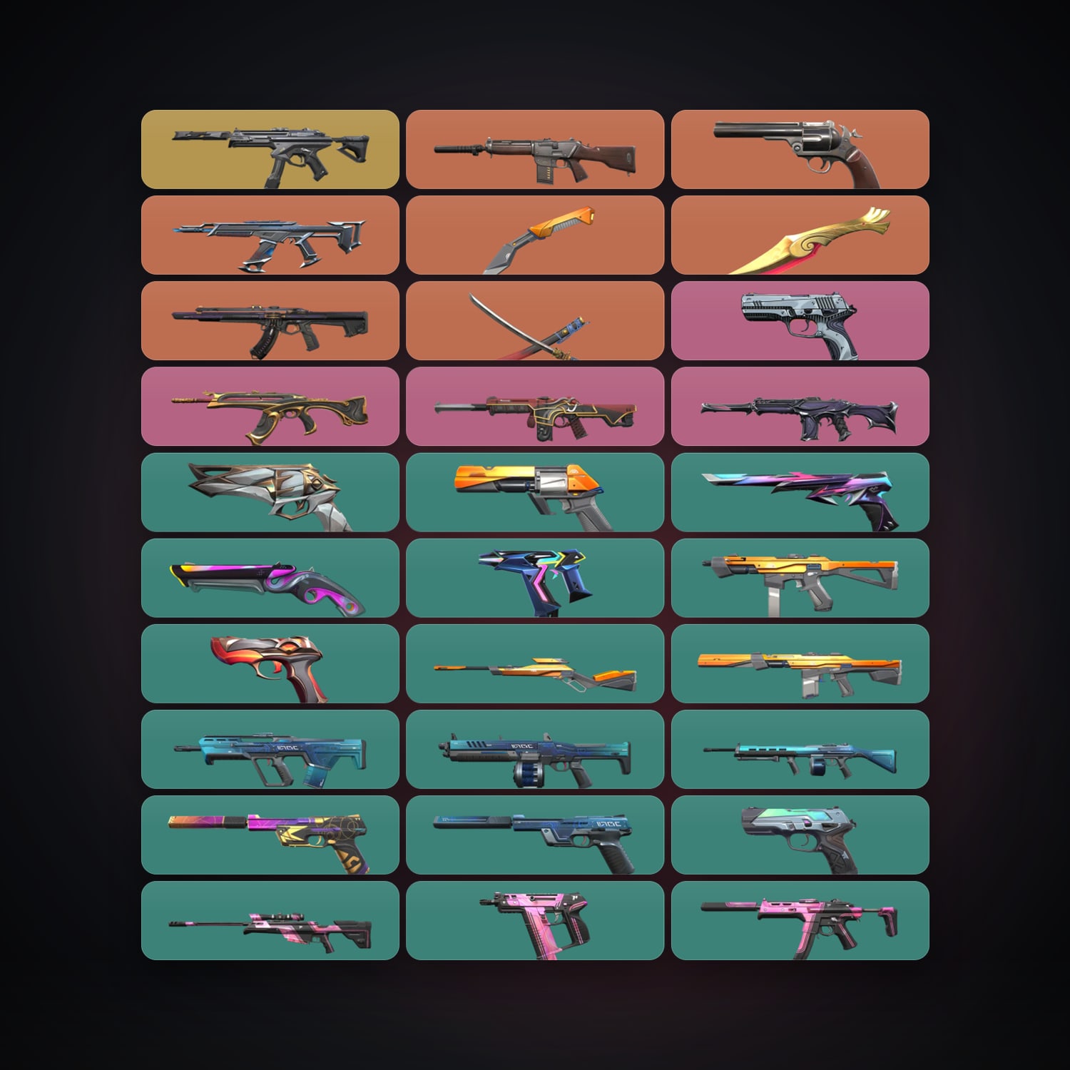 LA Gold 3 locker — 3 knives, 32 skins, lvl 249 — HabibiAccounts