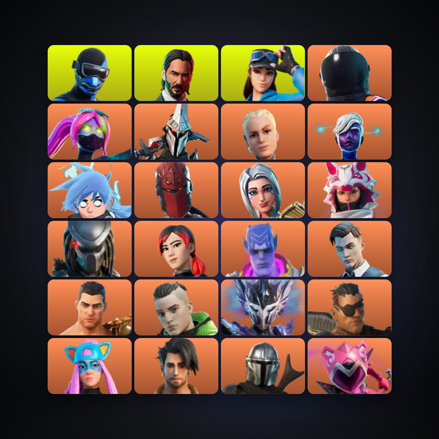 هالحساب فورتنايت Dark Vanguard وGalaxia، اللوكر مليان 198 سكن، 300 فيبوكس، لفل 3613، 275 فوز — HabibiAccounts